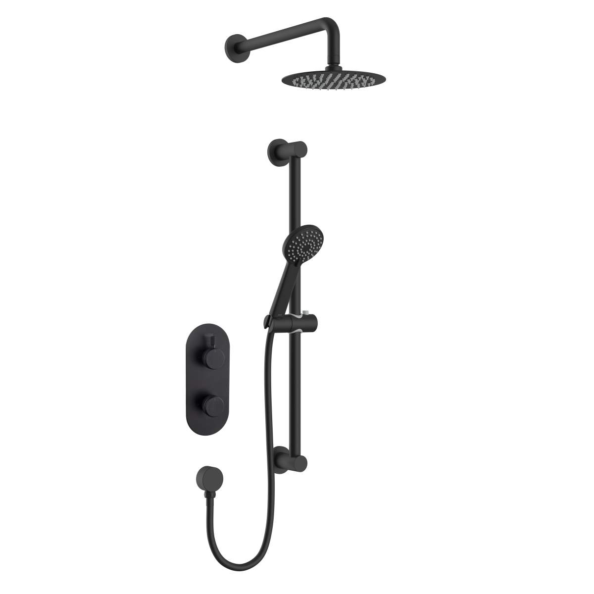 Bristan Molida Concealed Thermostatic Dual Control Two Outlet Shower Pack Black (MOLIDA BLK SHWR PK)