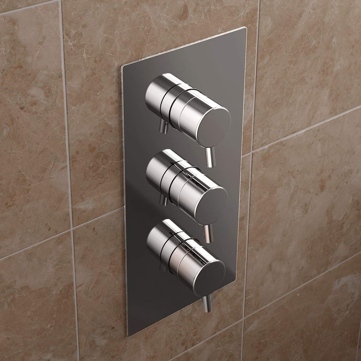 Bristan Prism Recessed Concealed Shower Valve with Twin Stopcocks (PM2 SHC3STP C)