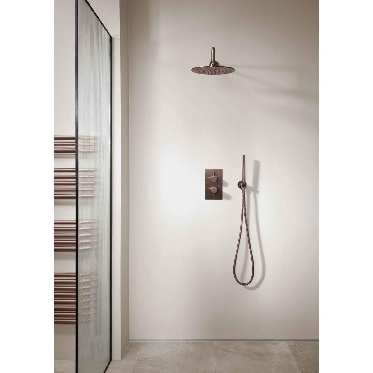 JTP Vos Brushed Bronze Thermostatic Concealed 1 Outlet Shower Valve (21651ABRZ)