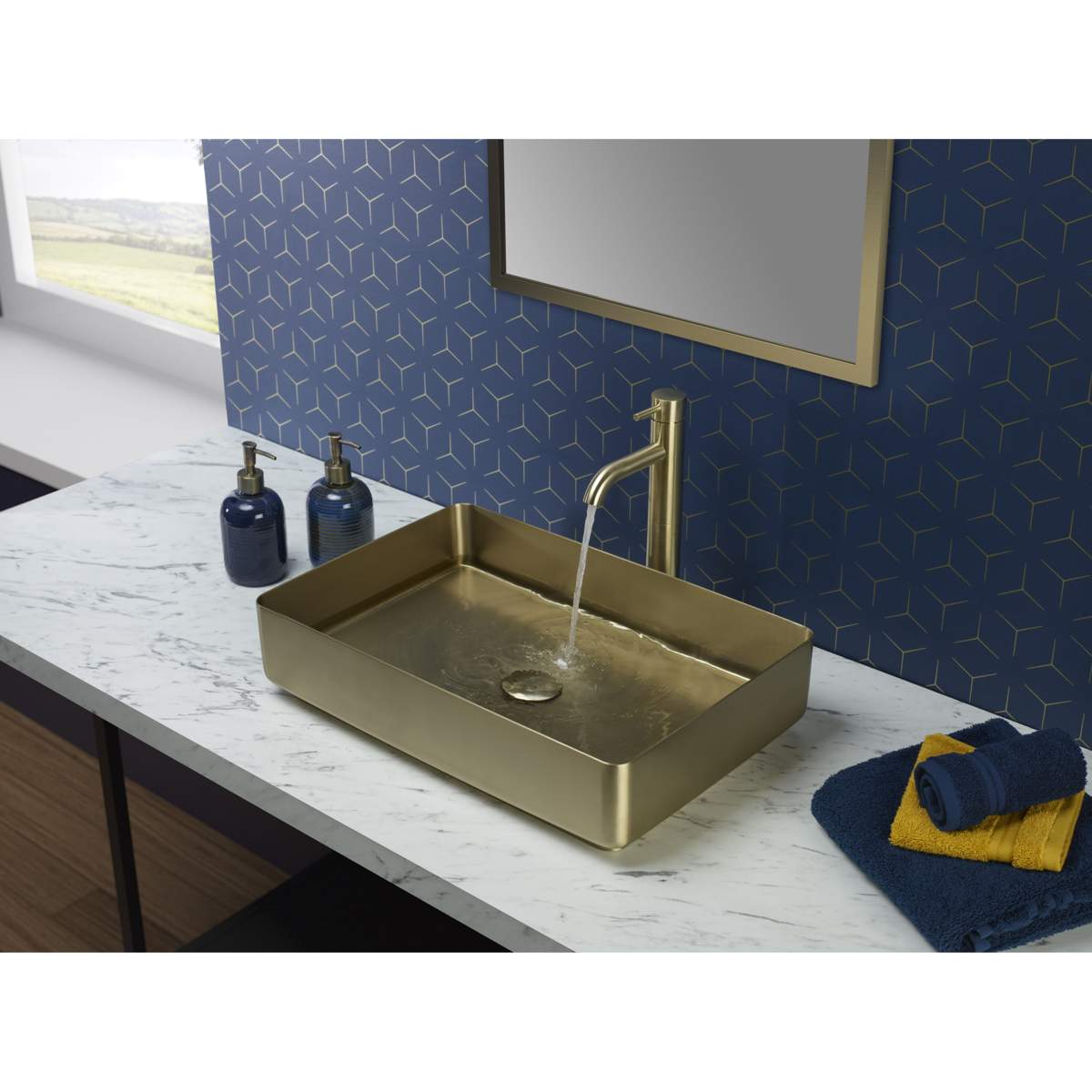 JTP Vos Brushed Brass Single Lever Tall Basin Mixer (23009ABBR)