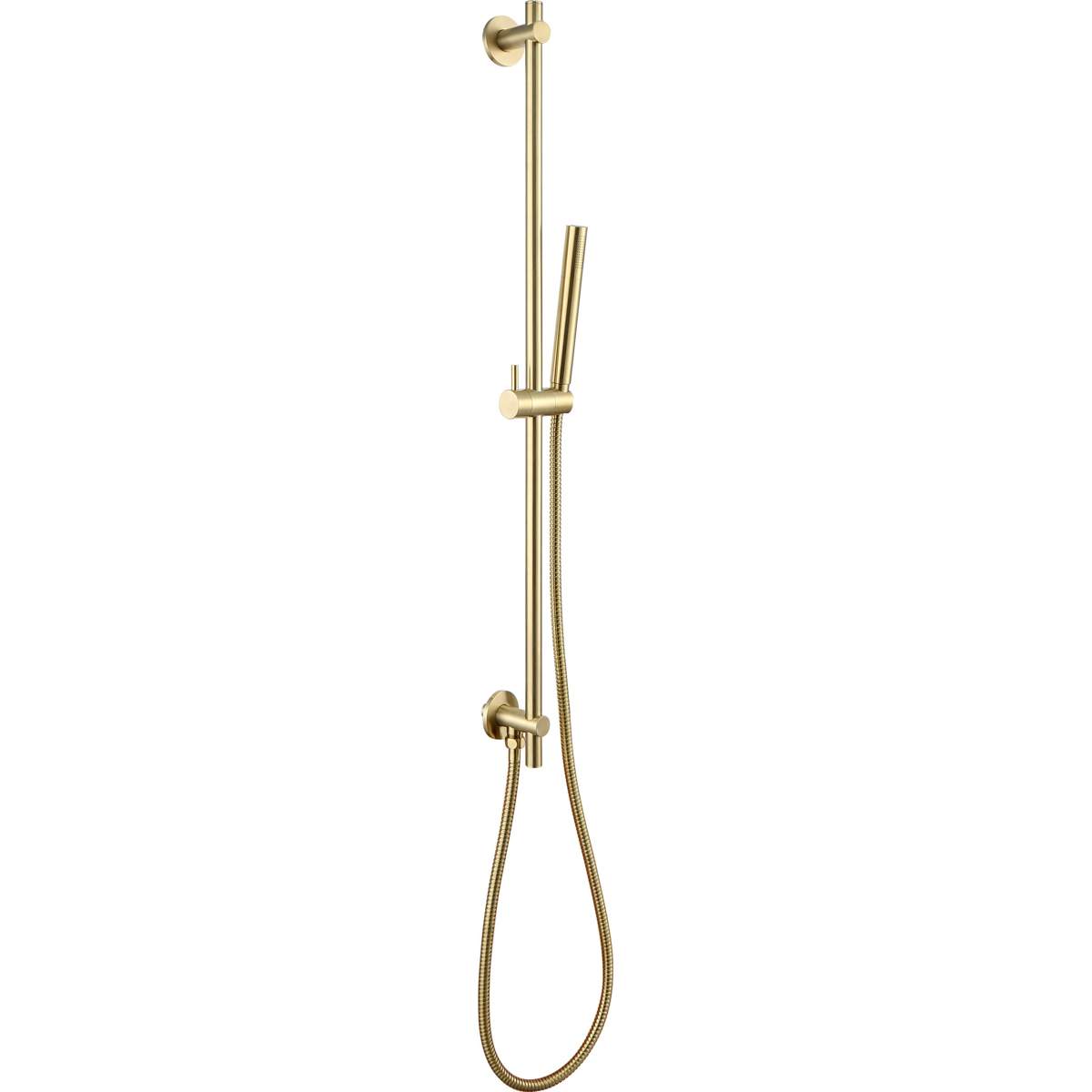 JTP Vos Brushed Brass Slide Rail with Single Function Hand Shower and Hose with Bottom Outlet (231218BBR)