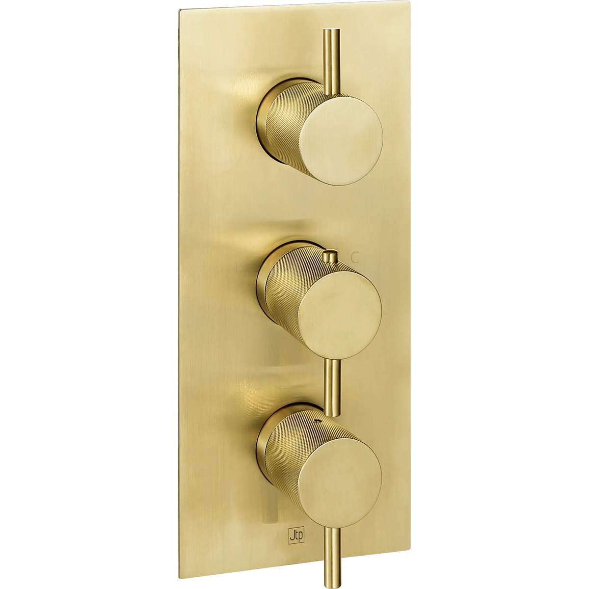 JTP Vos Brushed Brass Thermostatic Concealed 3 Outlet Vertical Shower Valve (23691ABBR)