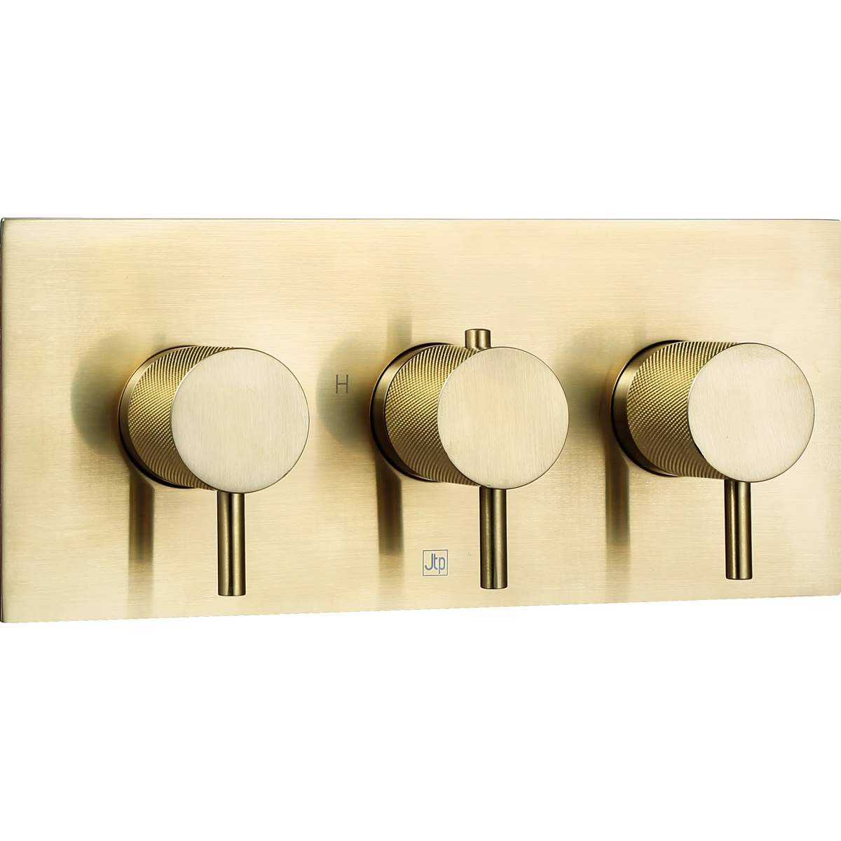 JTP Vos Brushed Brass Thermostatic Concealed 3 Outlet Horizontal Shower Valve (23692ABBR)