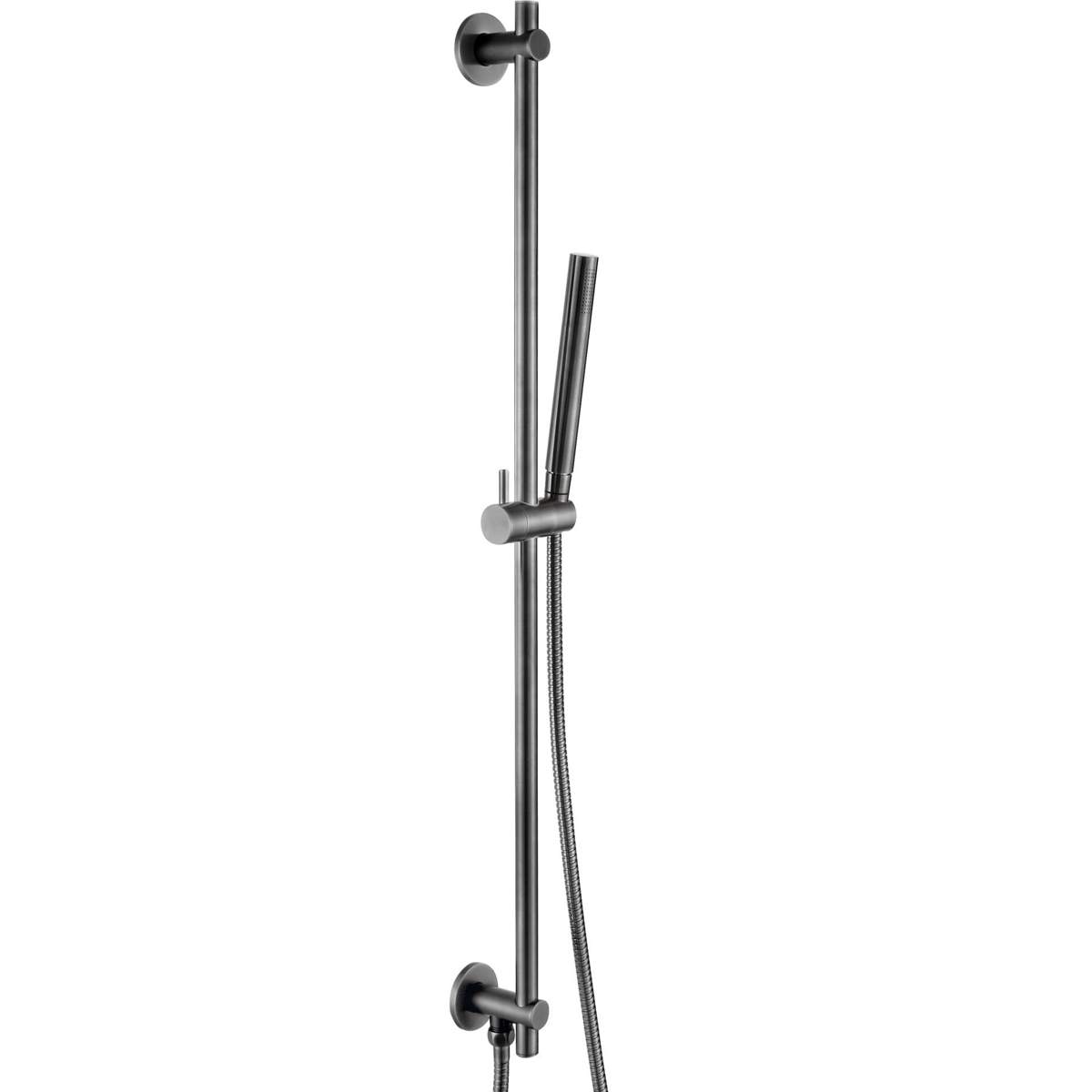 JTP Vos Brushed Black Slide Rail with Single Function Hand Shower and Hose with Bottom Outlet (271218BBL)