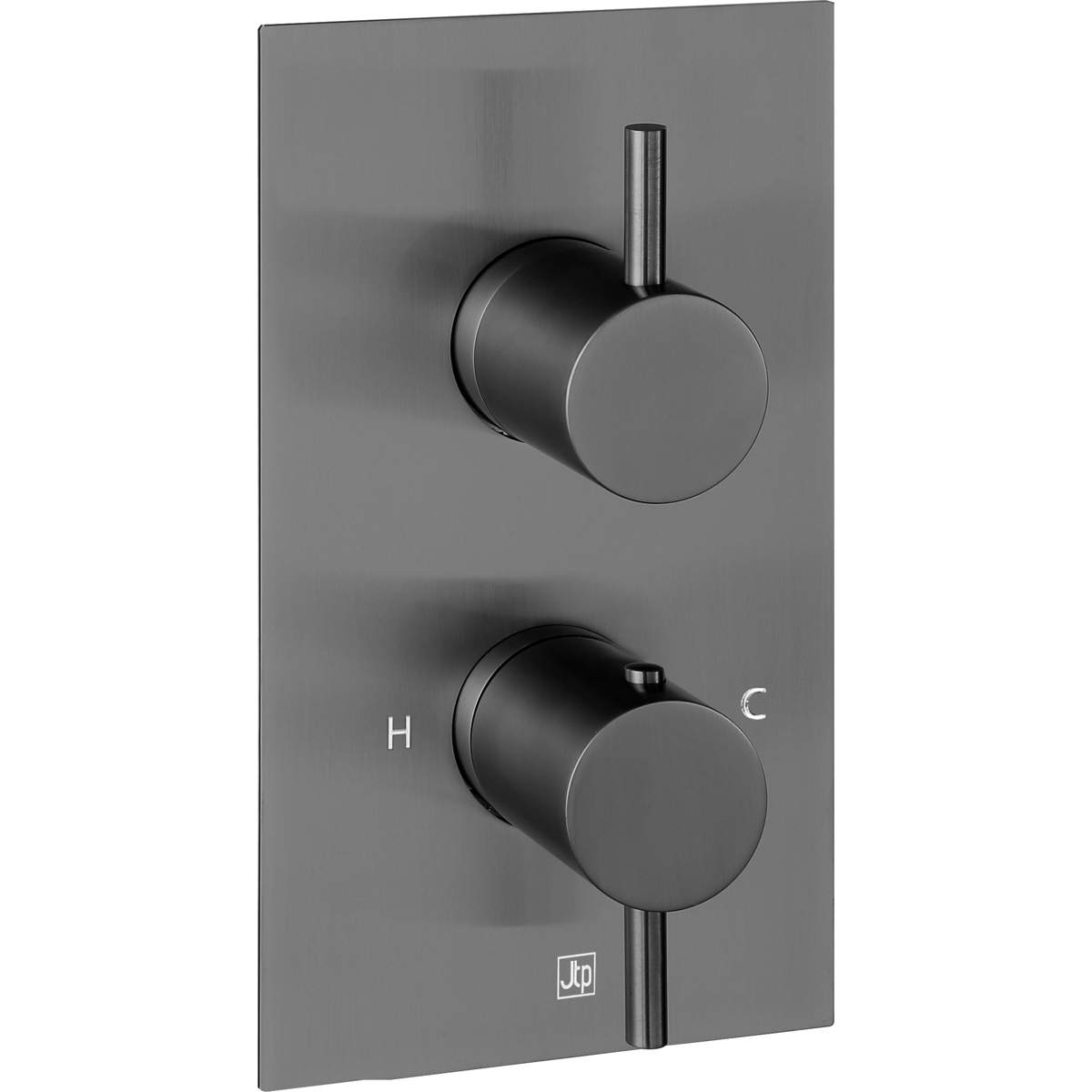 JTP Vos Brushed Black Thermostatic Concealed 2 Outlet Shower Valve (27671ABBL)