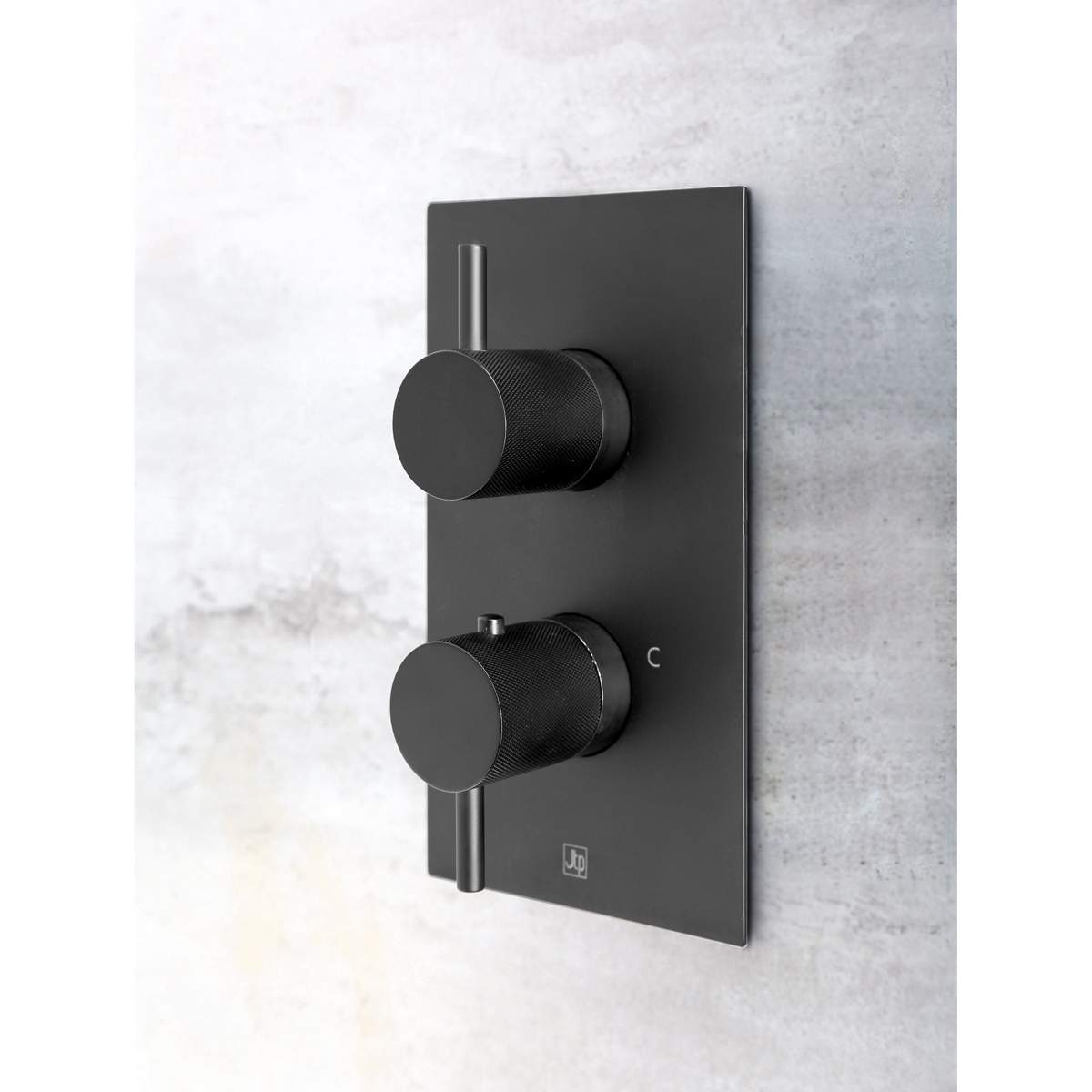 JTP Vos Matt Black Thermostatic Concealed 1 Outlet Shower Valve (28651AMB)