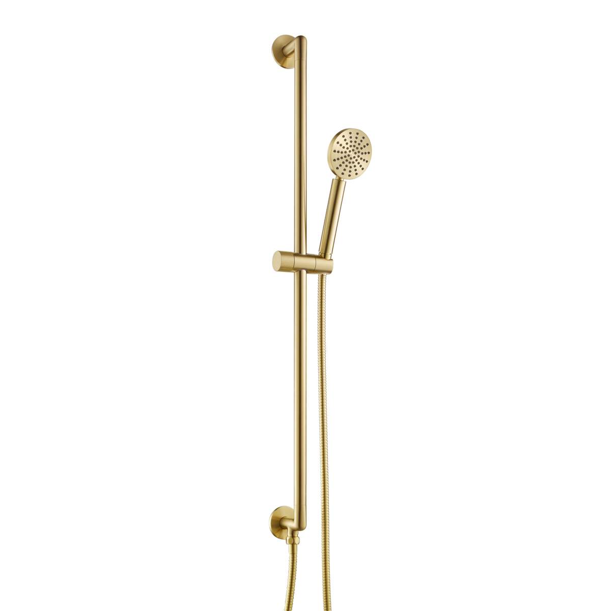 JTP Evo Brushed Brass Slide Rail with Round Shower Handle and Hose (63129510BBR)