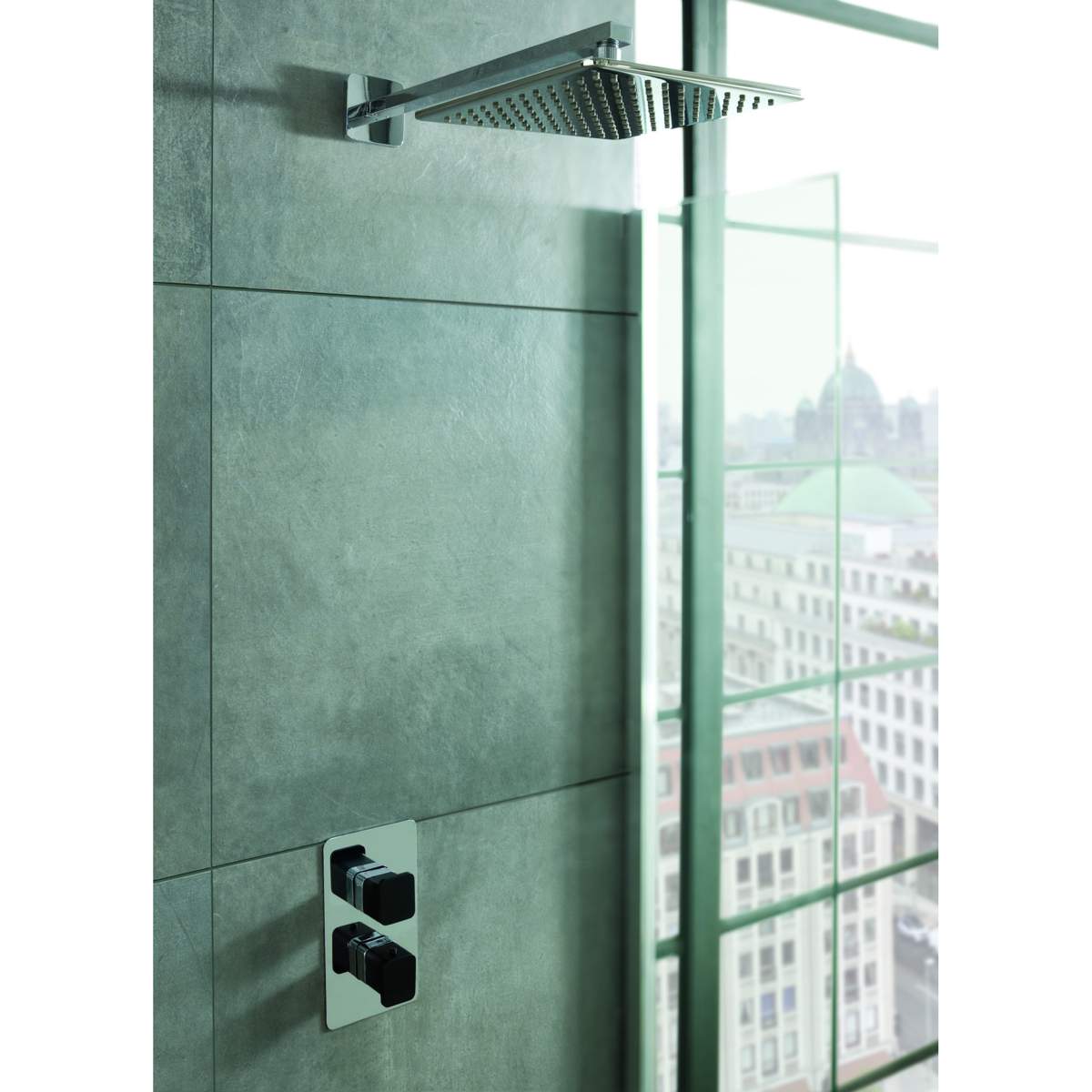 JTP Axel Thermostatic Concealed 1 Outlet Shower Valve with Matt Black Handle (74651MBH)