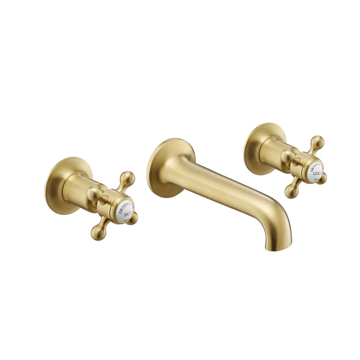 JTP Grosvenor Cross Brushed Brass 3 Hole Basin Mixer (76089ABBR)