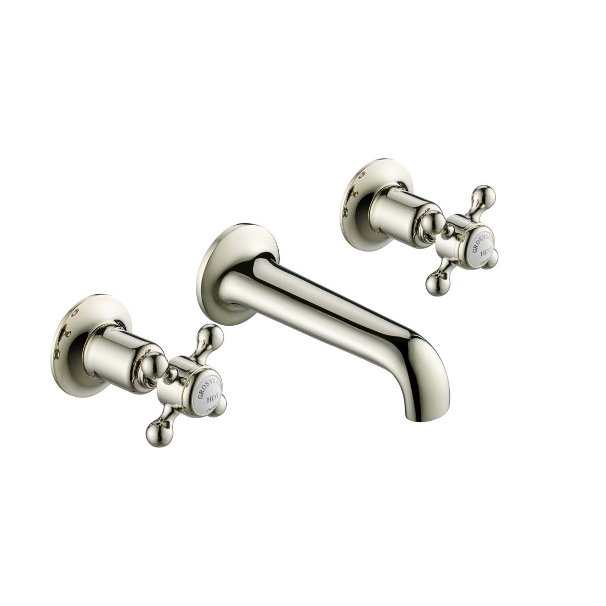 JTP Grosvenor Cross Nickel 3 Hole Basin Mixer (76089ANK)