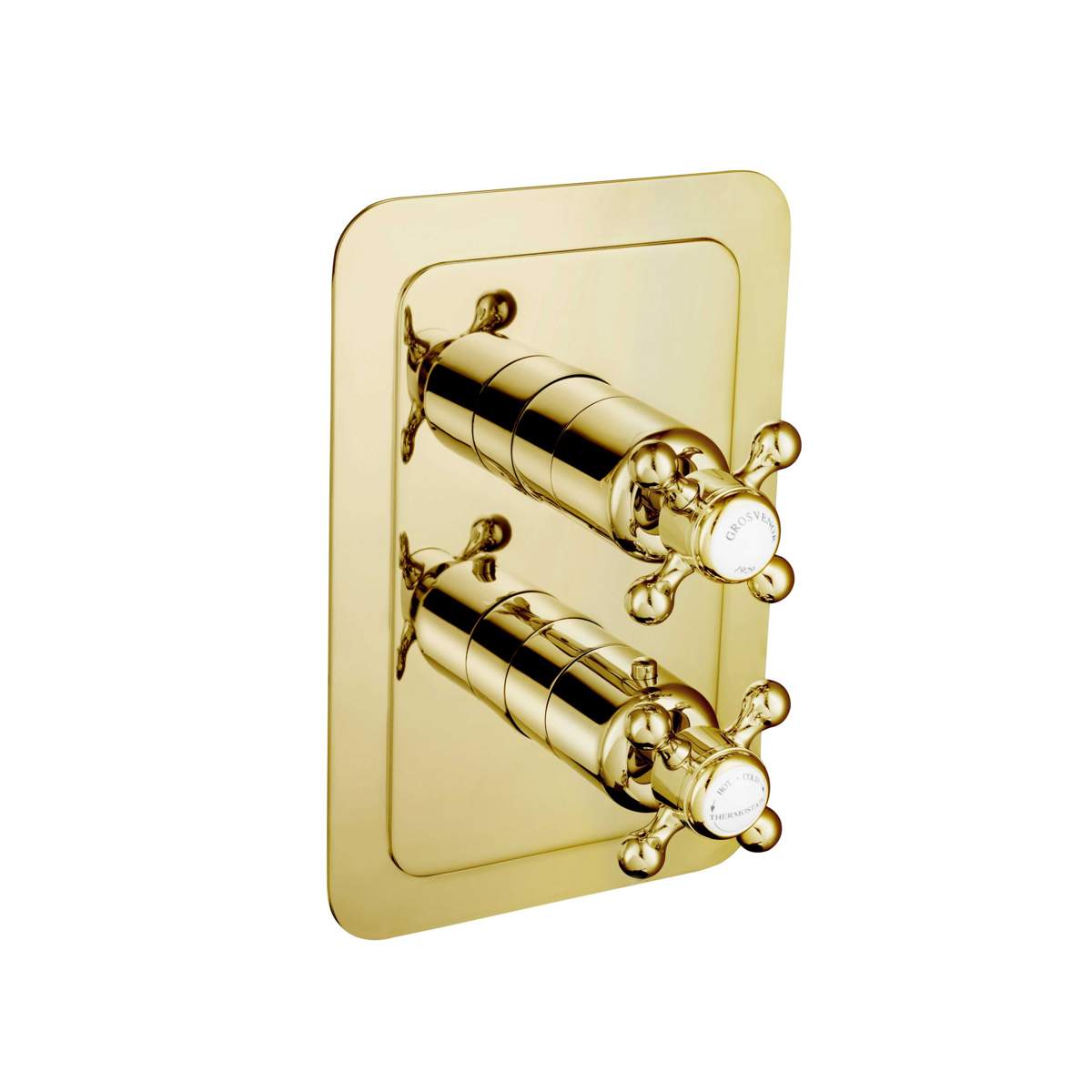 JTP Grosvenor Cross Antique Brass Edition Thermostatic 1 Outlet Shower Valve (76651G)