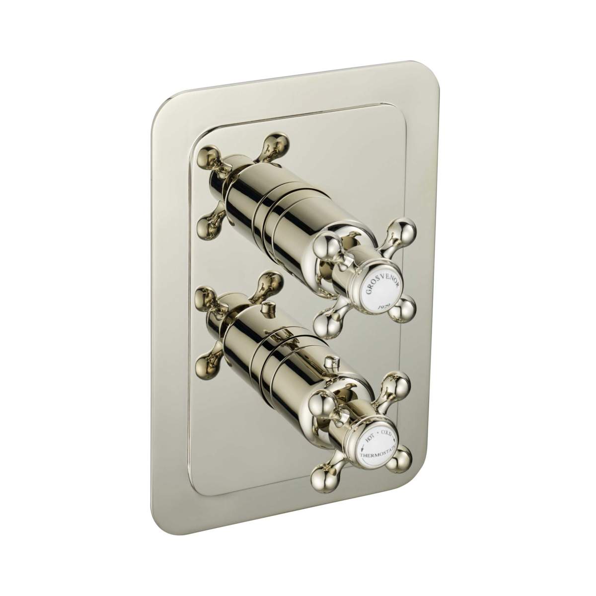 JTP Grosvenor Cross Nickel Thermostatic 1 Outlet Shower Valve (76651NK)