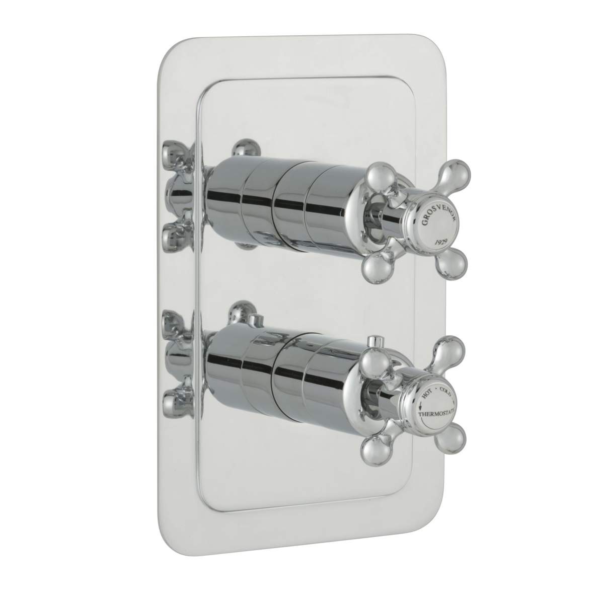 JTP Grosvenor Cross Chrome Thermostatic 2 Outlet Shower Valve (76671)