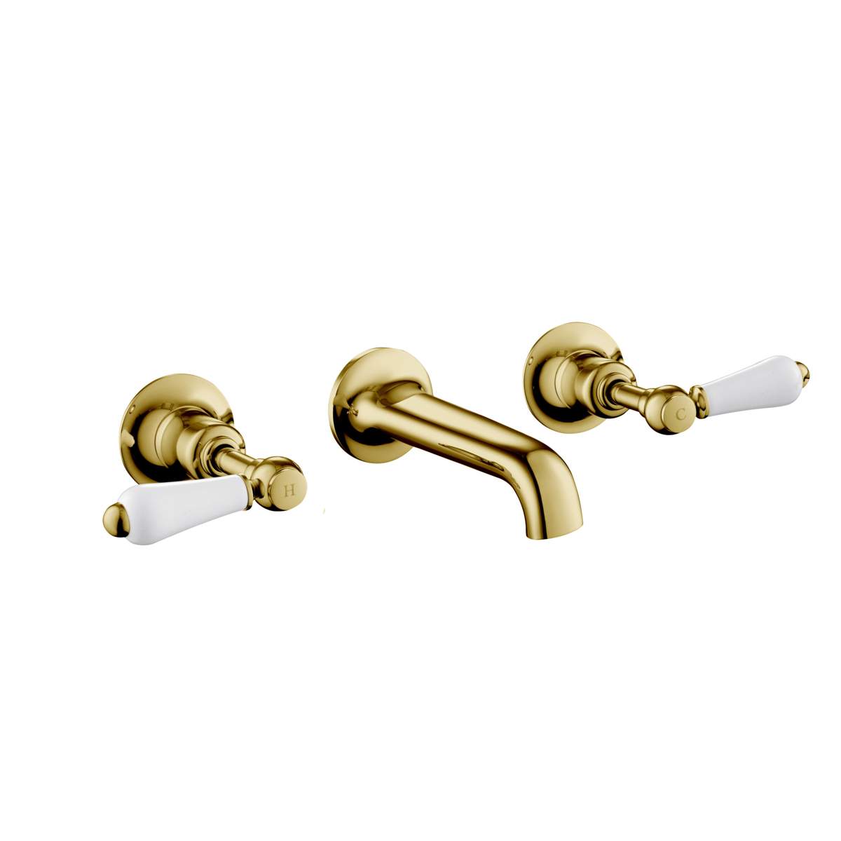 JTP Grosvenor Lever Antique Brass Edition 3 Hole Basin Mixer (85089AG)