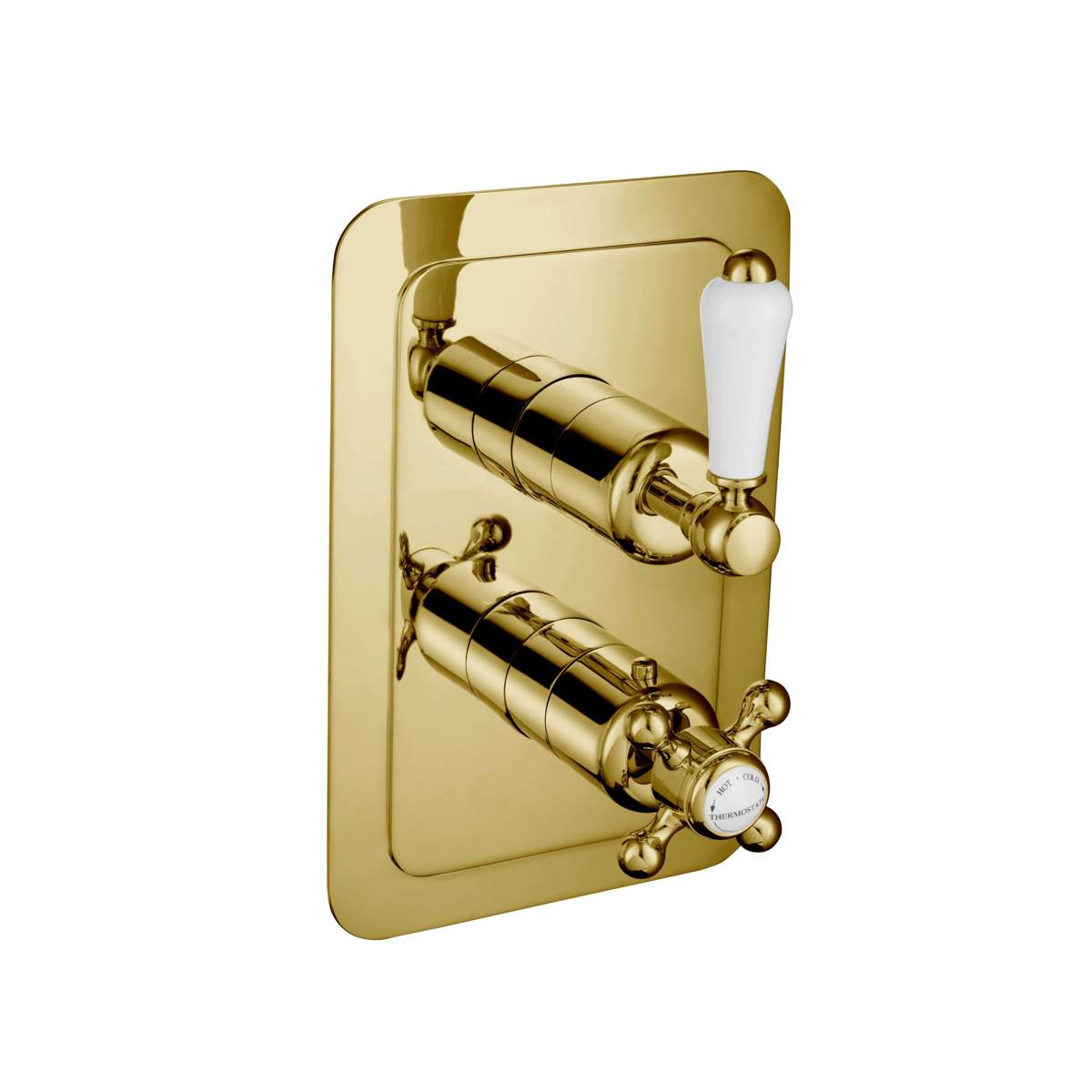 JTP Grosvenor Lever Antique Brass Edition Thermostatic 1 Outlet Shower Valve (85651G)