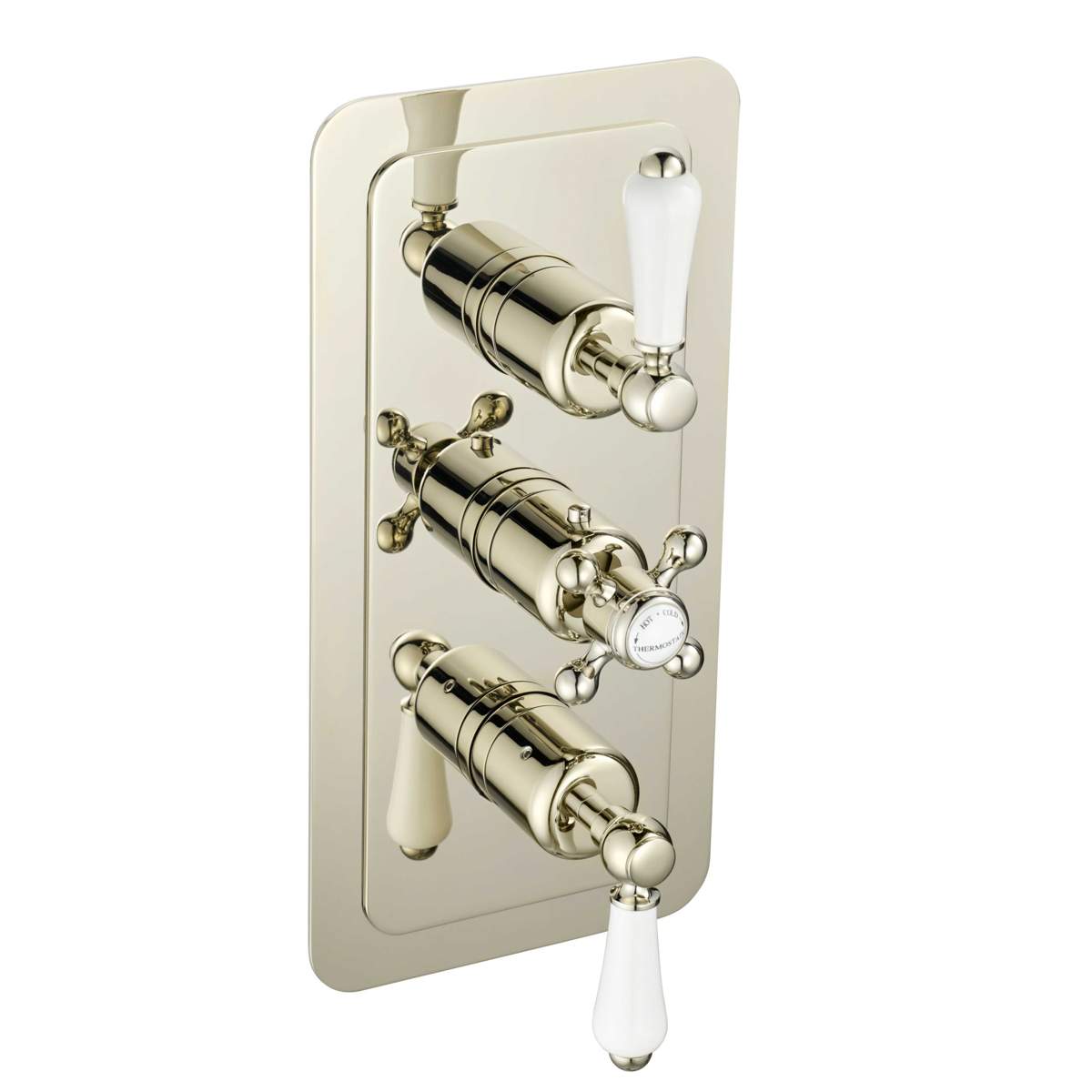 JTP Grosvenor Nickel Lever Thermostatic 2 Outlet Shower Valve (85690NK)