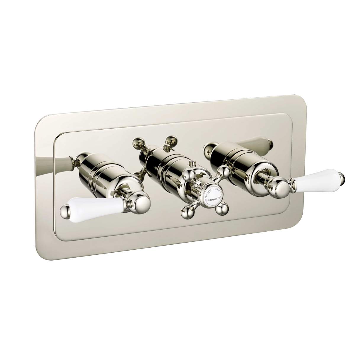 JTP Grosvenor Nickel Lever Thermostatic 3 Outlet Shower Valve (85692NK)