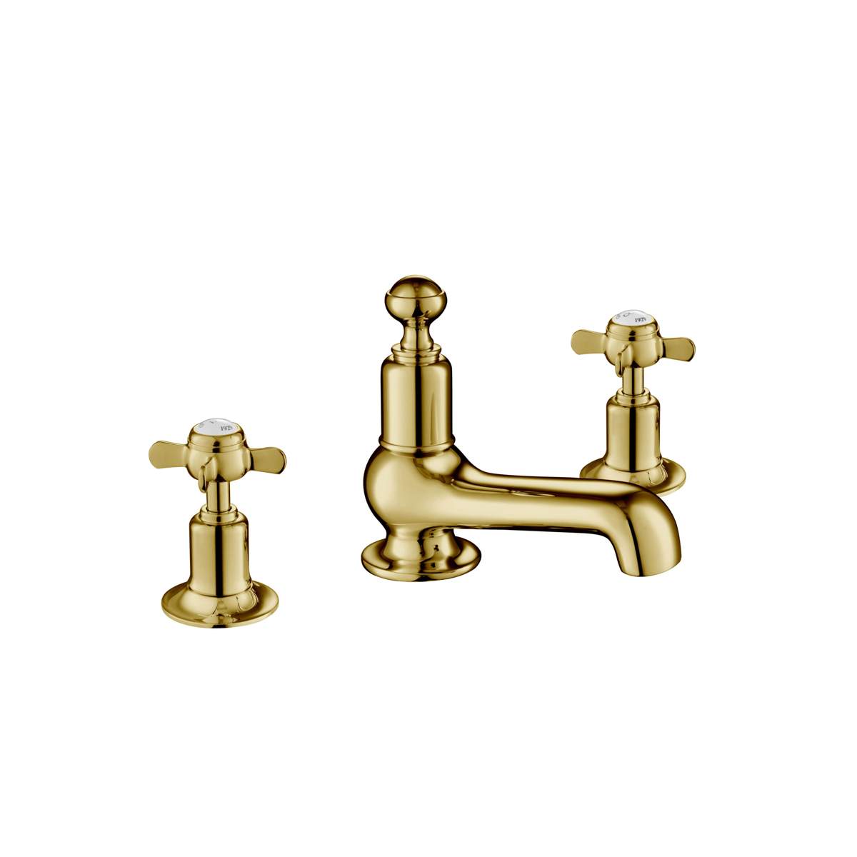 JTP Grosvenor Pinch Antique Brass Edition 3 Hole Basin Mixer (98193G)