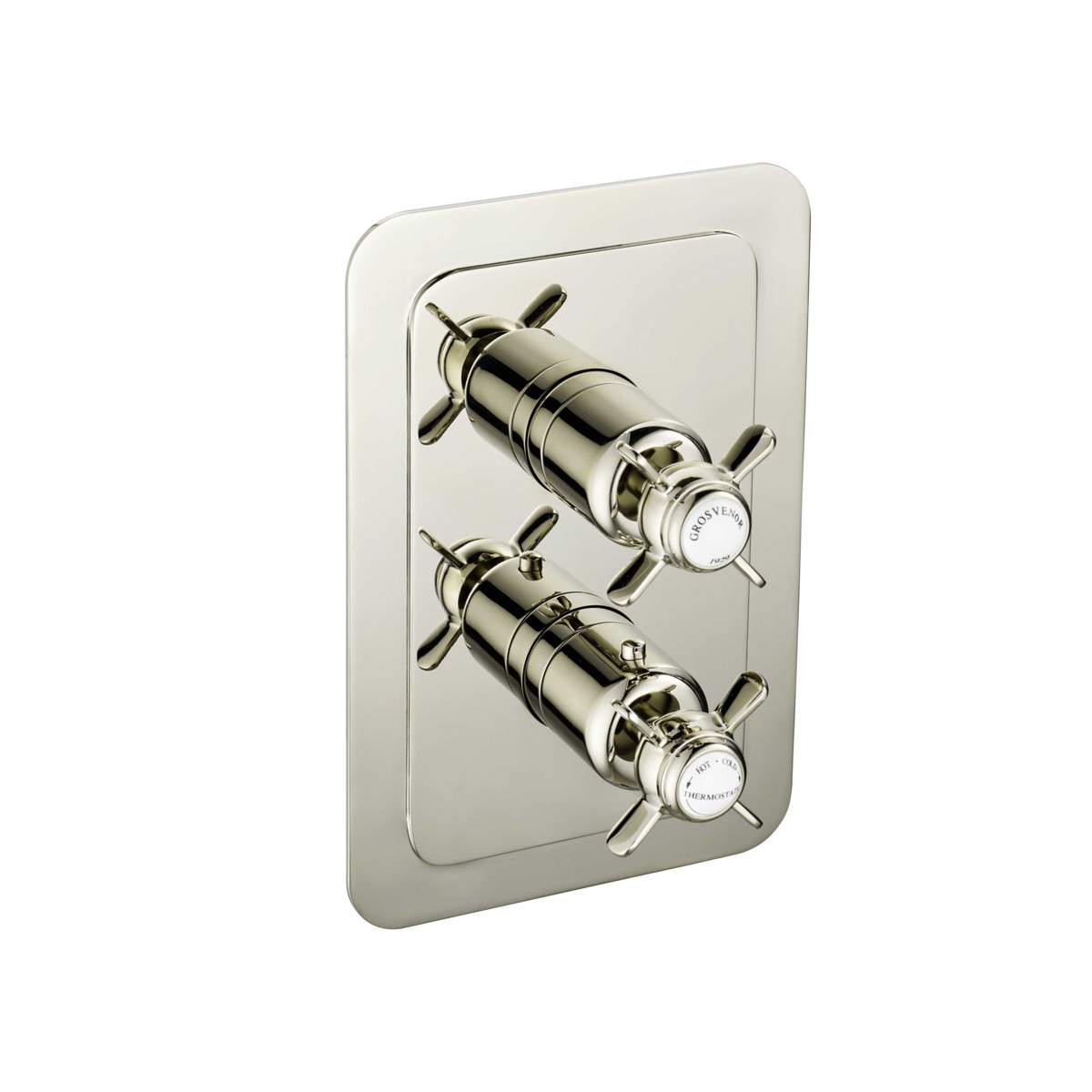 JTP Grosvenor Pinch Nickel Thermostatic 2 Outlet Shower Valve (98671NK)