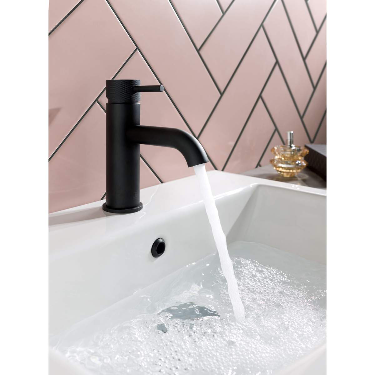 JTP Vos Matt Black Single Lever Basin Mixer with Designer Handle (DH28008AMB)