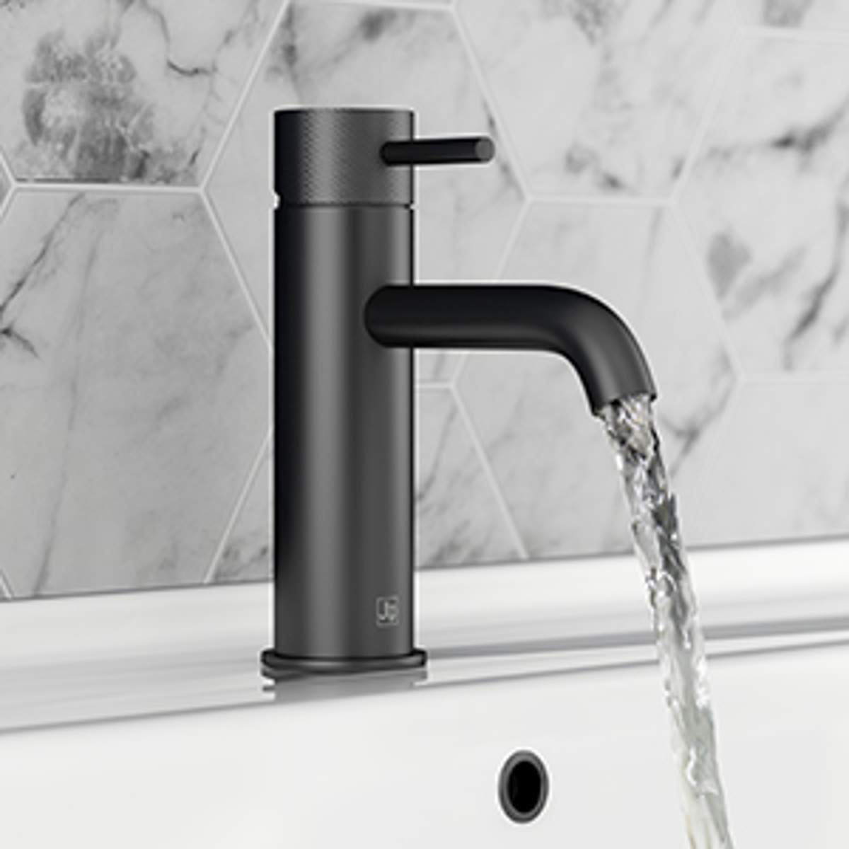 JTP Vos Matt Black Single Lever Basin Mixer with Designer Handle (DH28008AMB)