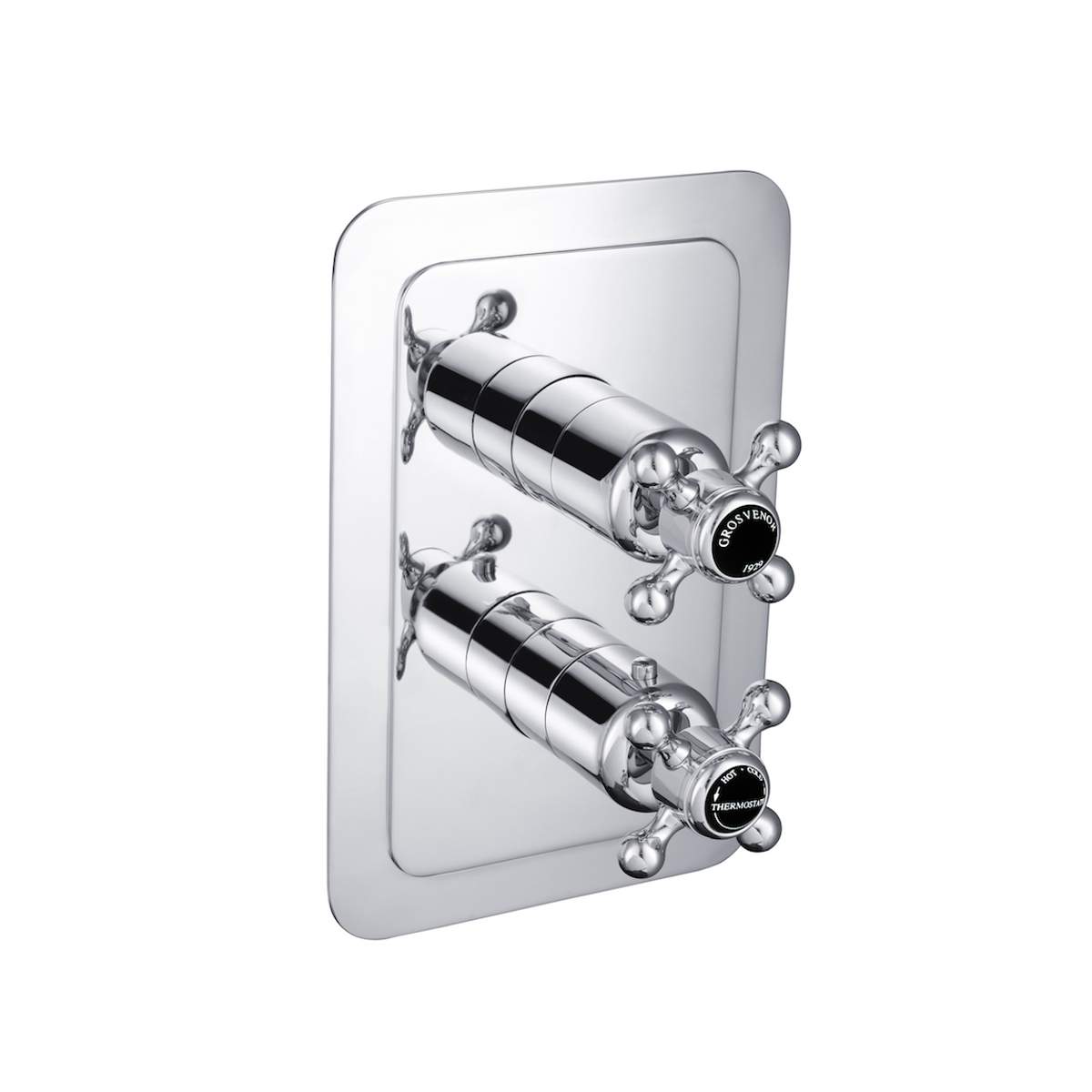 JTP Grosvenor Cross Black Edition Thermostatic 2 Outlet Shower Valve (GB76671)