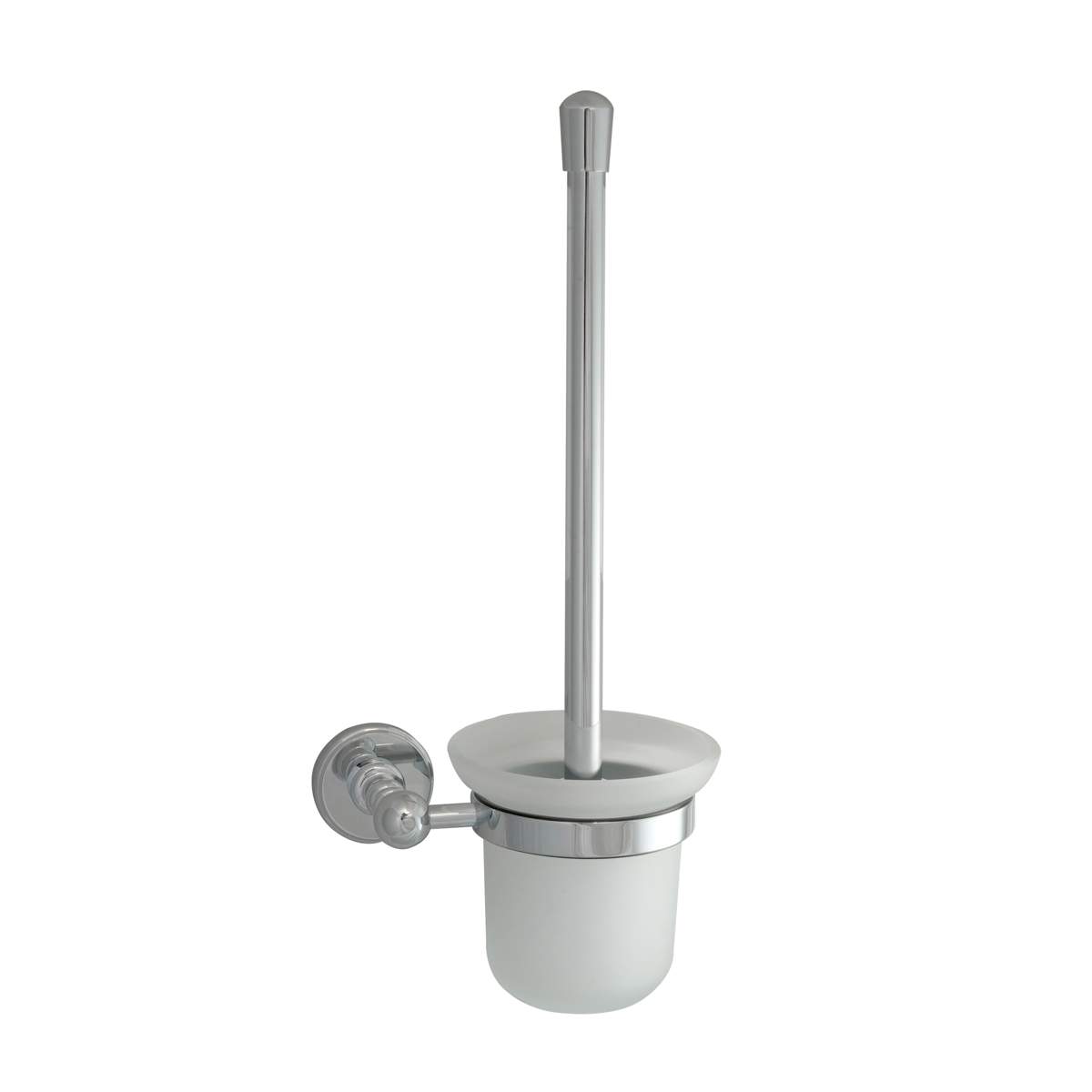 JTP Grosvenor Cross Chrome Wall Mounted Toilet Brush Frosted Glass (GR165CH)