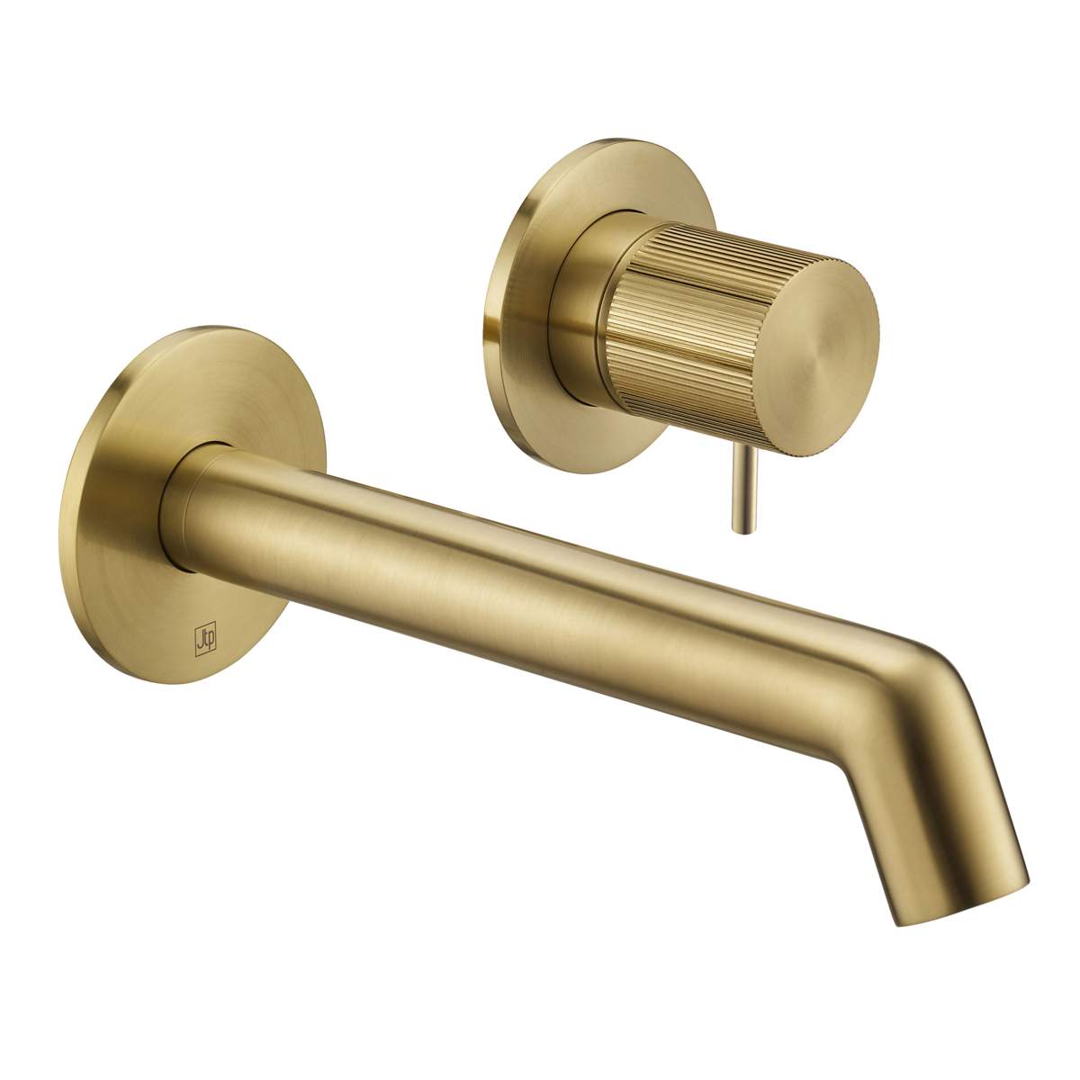 JTP Evo Brushed Brass Wall Mounted Basin Mixer with Lever (LH63273BBRMP)