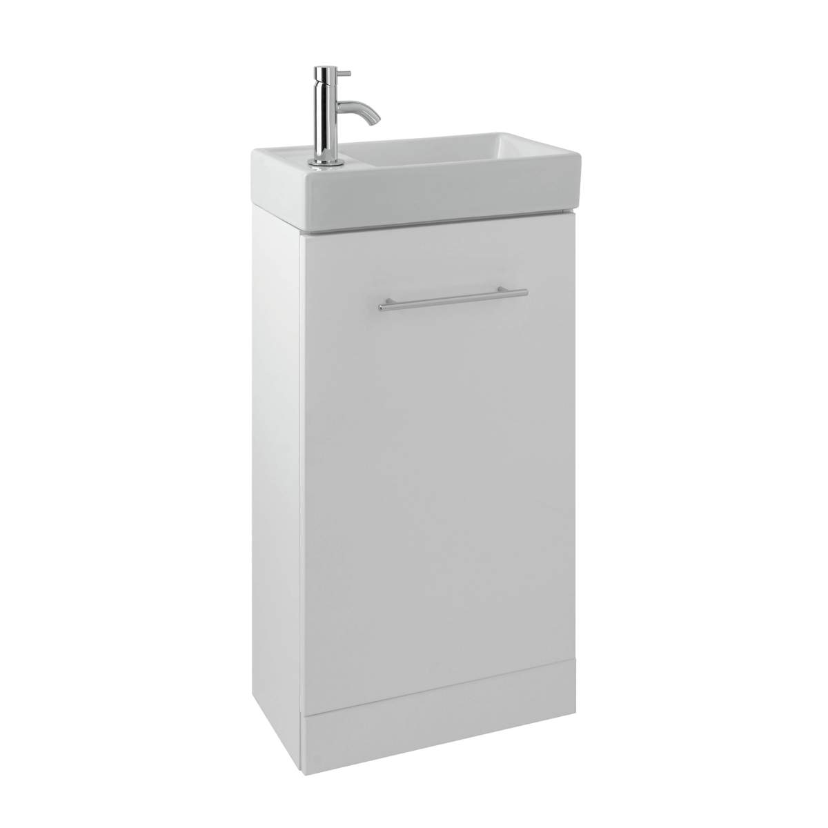 JTP Pace Units 400mm Floor Mounted Unit with Basin in White (PFS402W + P400BS)