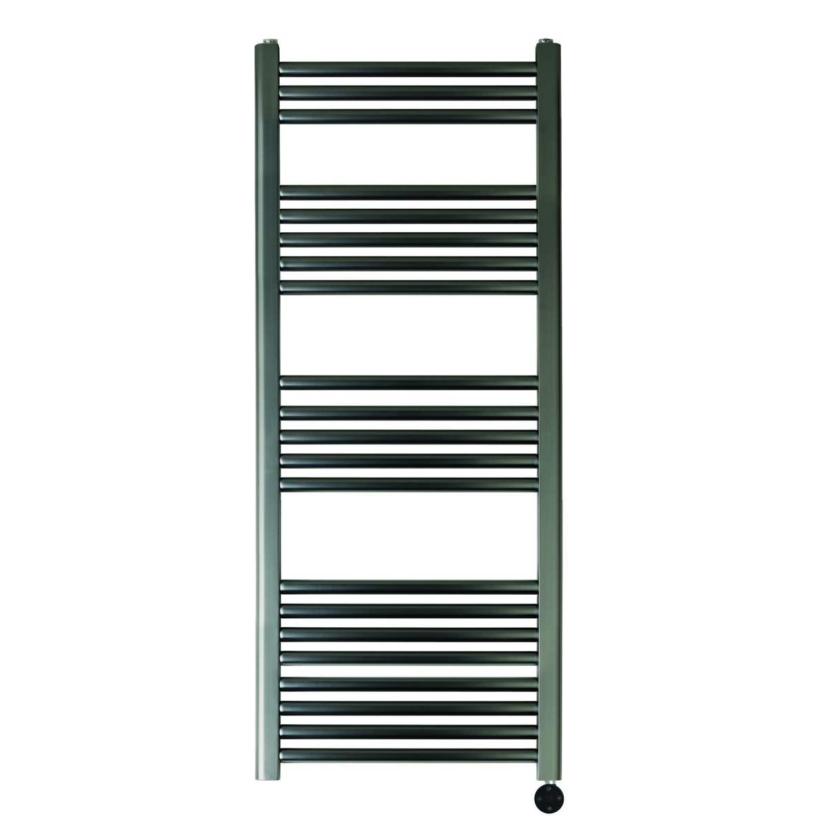 JTP Vos Electric Towel Radiator Brushed Black 1200 x 500 (VOSELT12BBL)