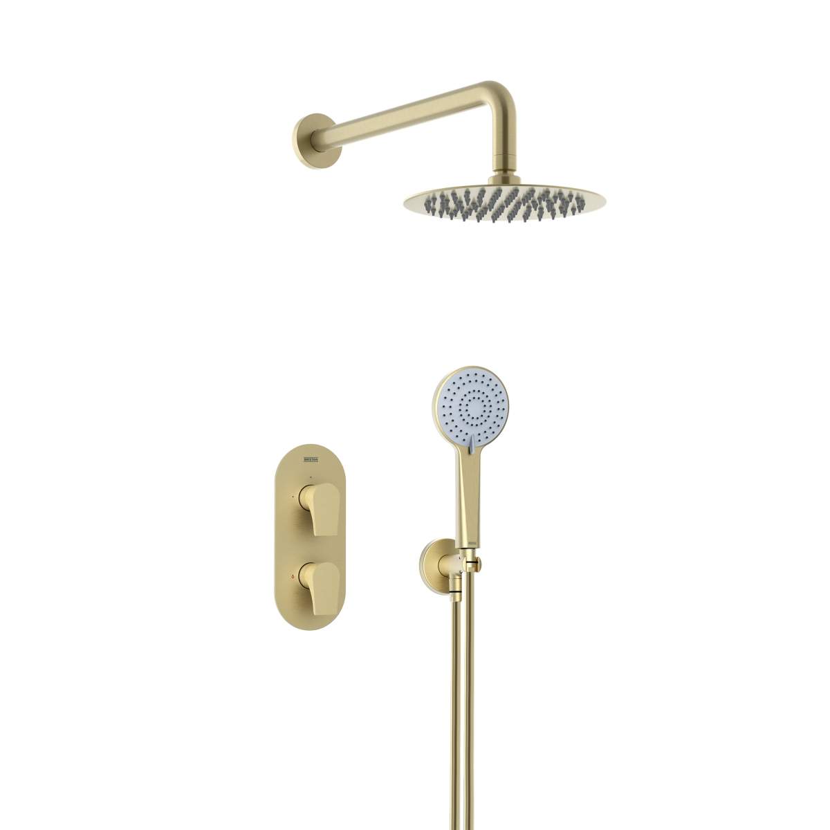 Bristan Hourglass Brushed Brass Concealed Dual Control Shower Pack (HOURGLASS BB SHWR PK)