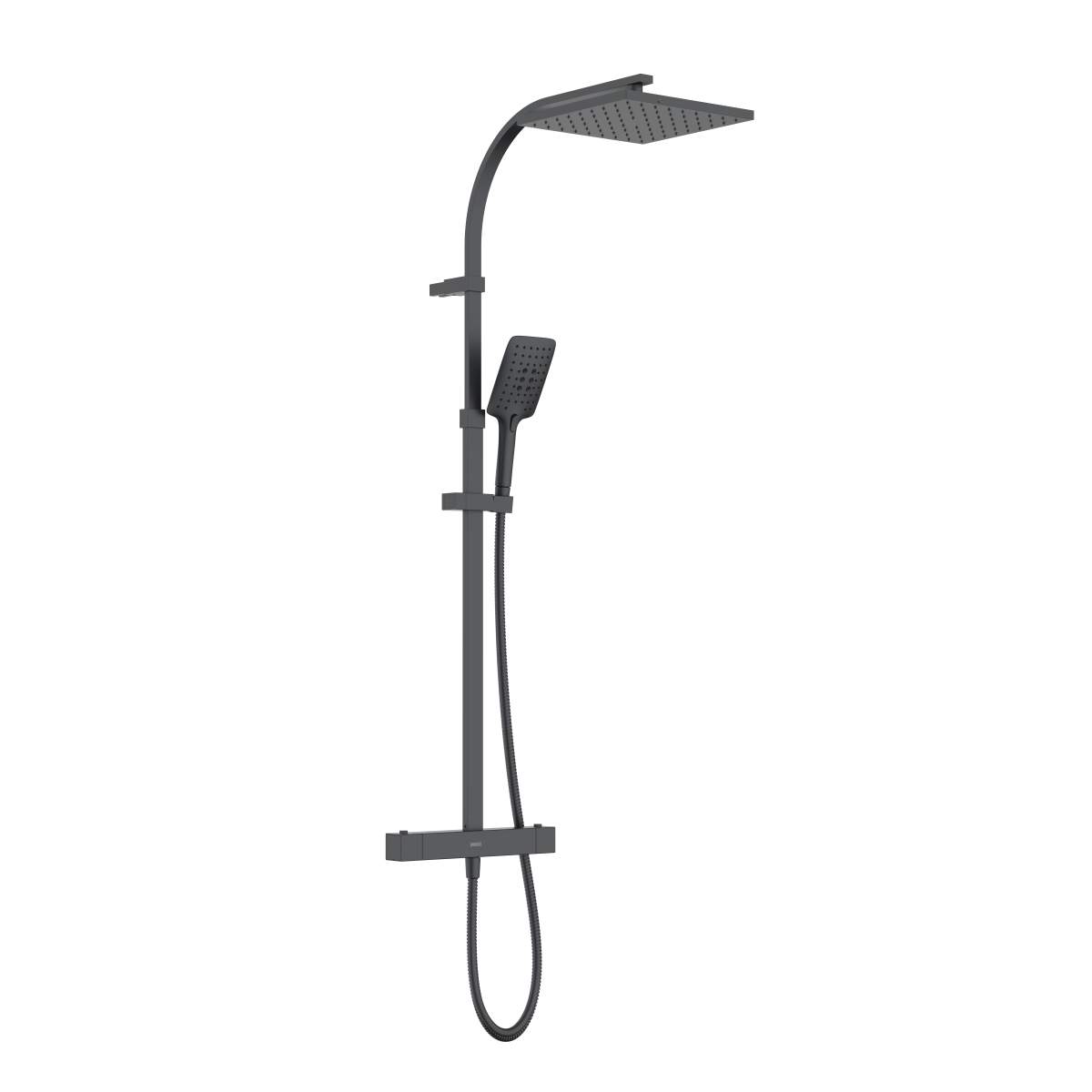 Bristan Qubo Thermostatic Bar Shower with Rigid Riser (QB SHXDIVCTFF BLK)