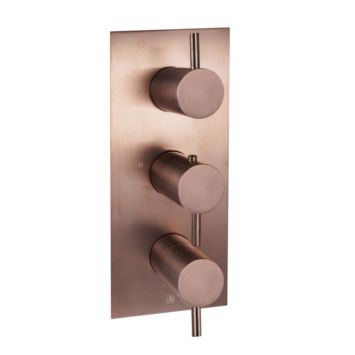 JTP Vos Brushed Bronze Thermostatic Concealed 3 Outlet Vertical Shower Valve (21691ABRZ)