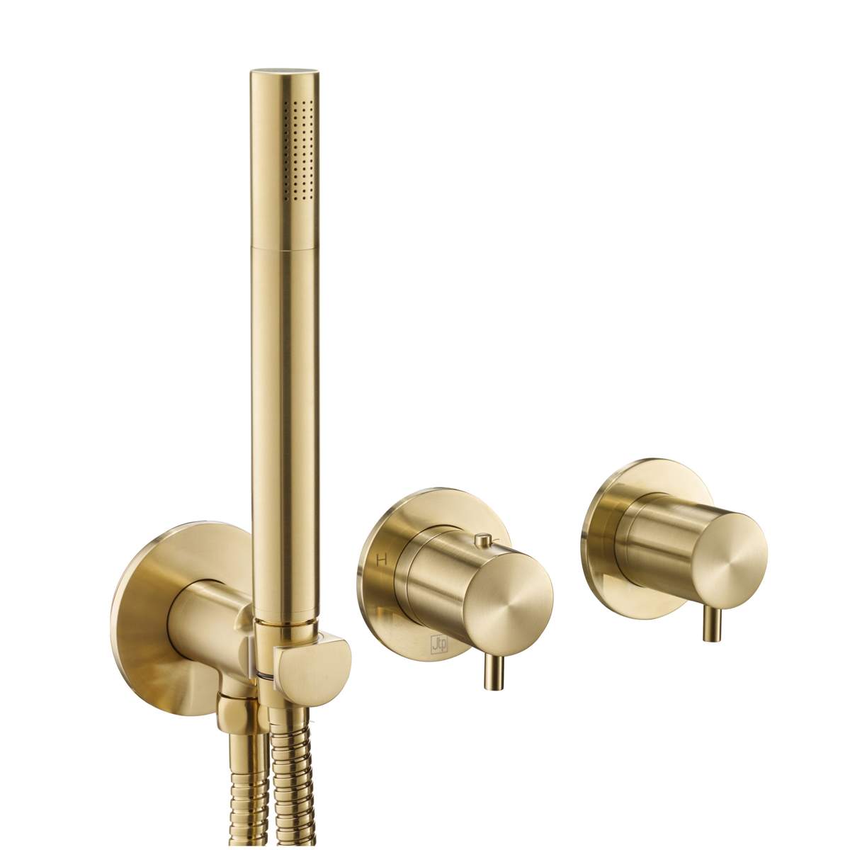 JTP Vos Brushed Brass Modular Thermostatic Concealed 2 Outlet Shower Valve with Handset (23368BBR)