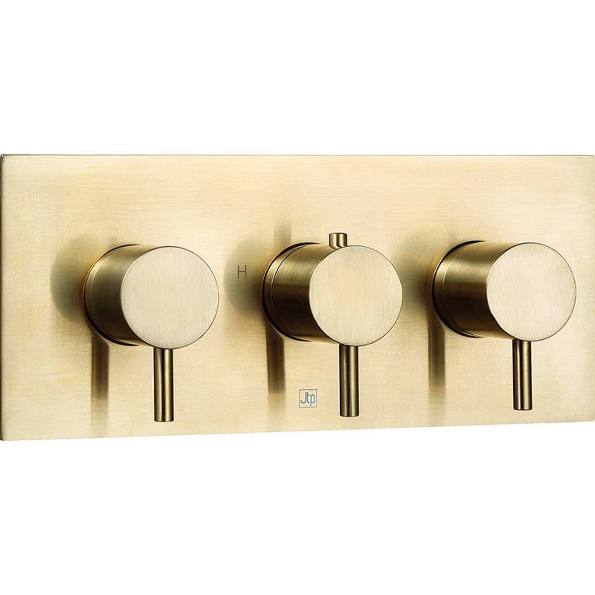 JTP Vos Brushed Brass Thermostatic Concealed 3 Outlet Horizontal Shower Valve (23692ABBR)