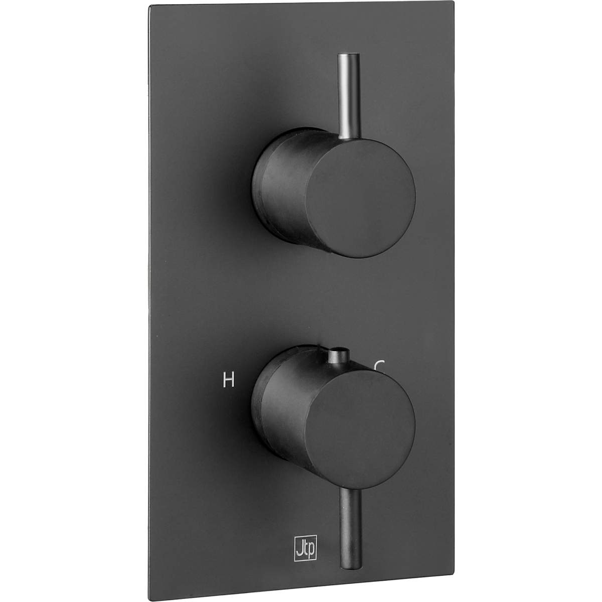 JTP Vos Matt Black Thermostatic Concealed 1 Outlet Shower Valve (28651AMB)