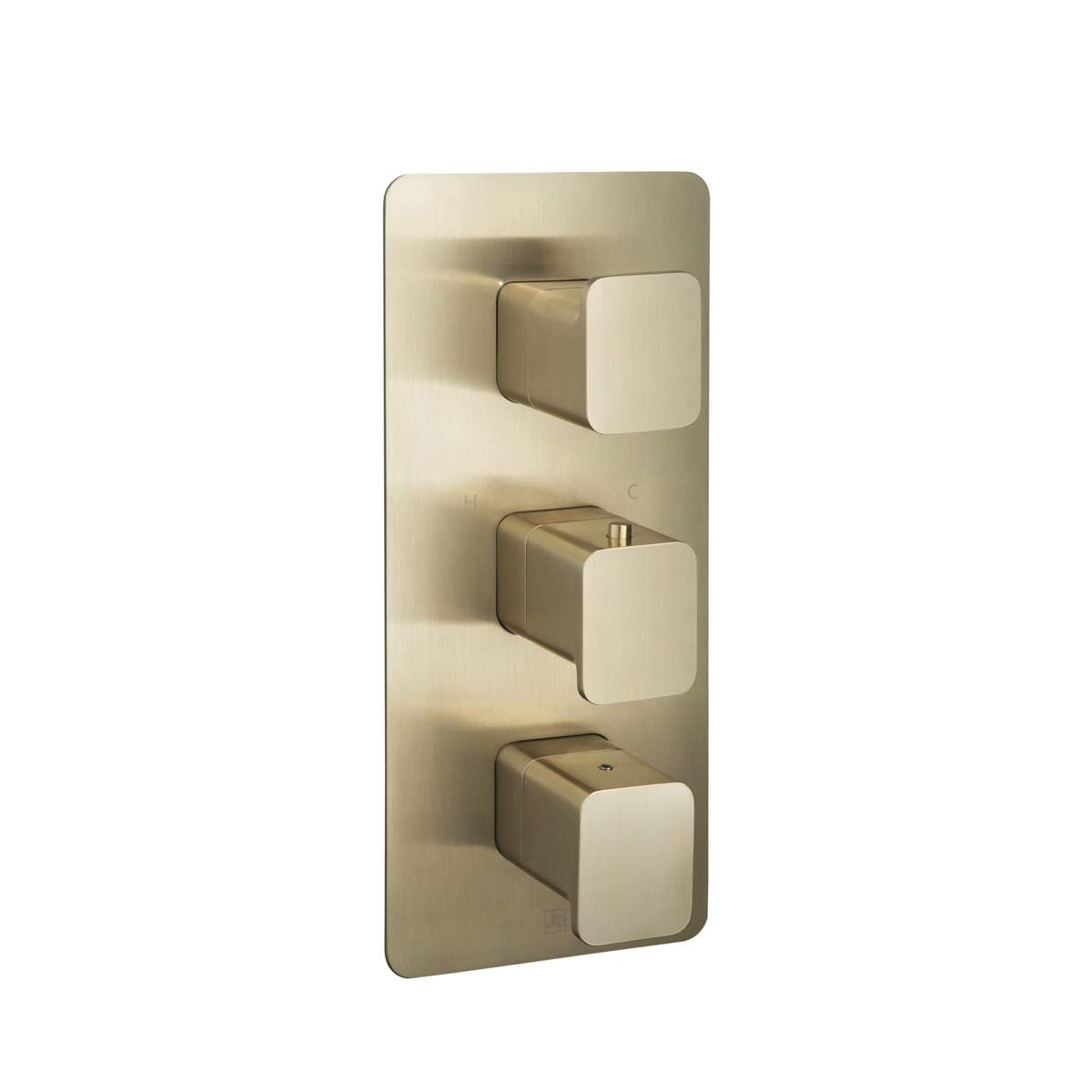 JTP Hix Brushed Brass Thermostatic Concealed 2 Outlet Shower Valve (33690BBR)