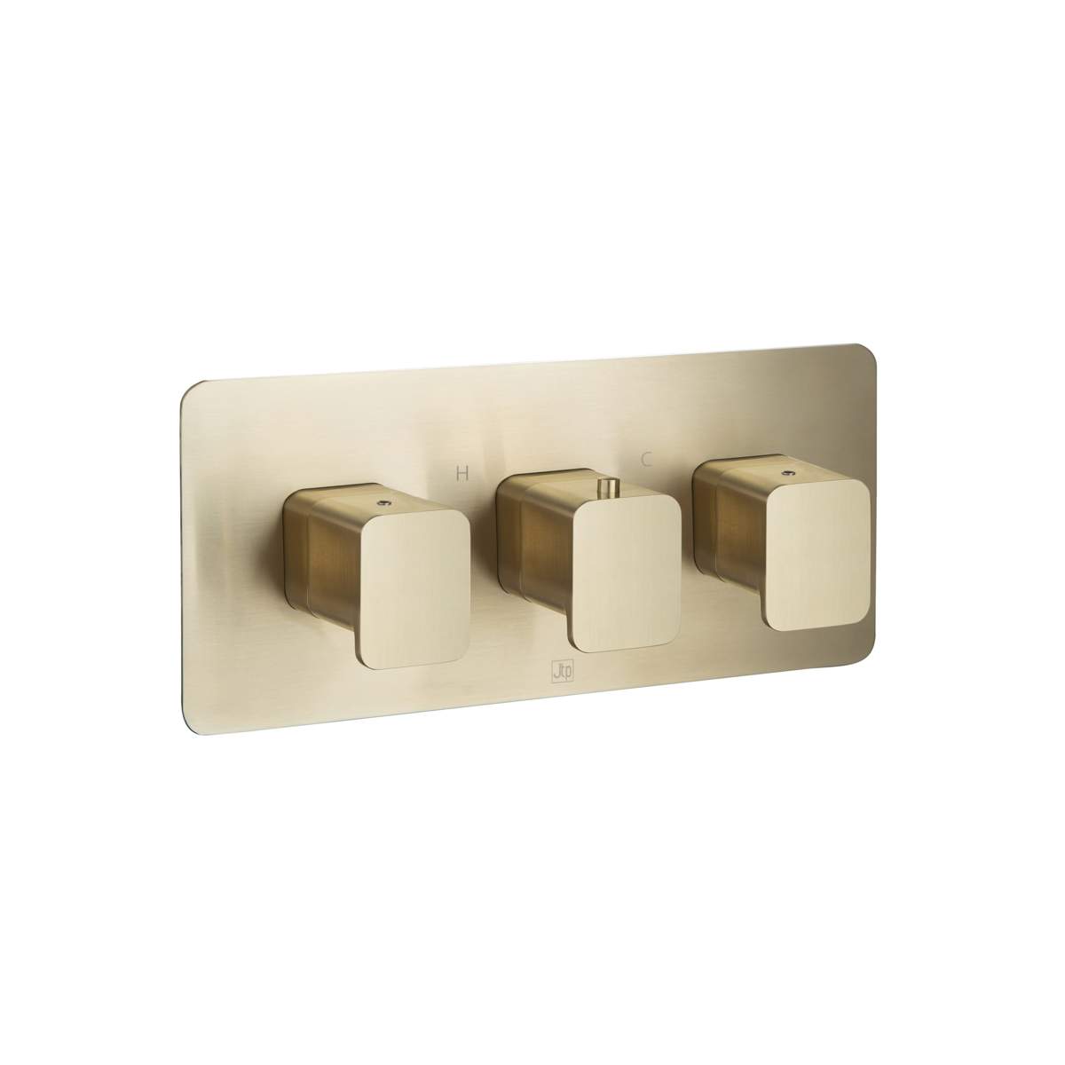 JTP Hix Brushed Brass Thermostatic Concealed 3 Outlet Shower Valve (33692BBR)