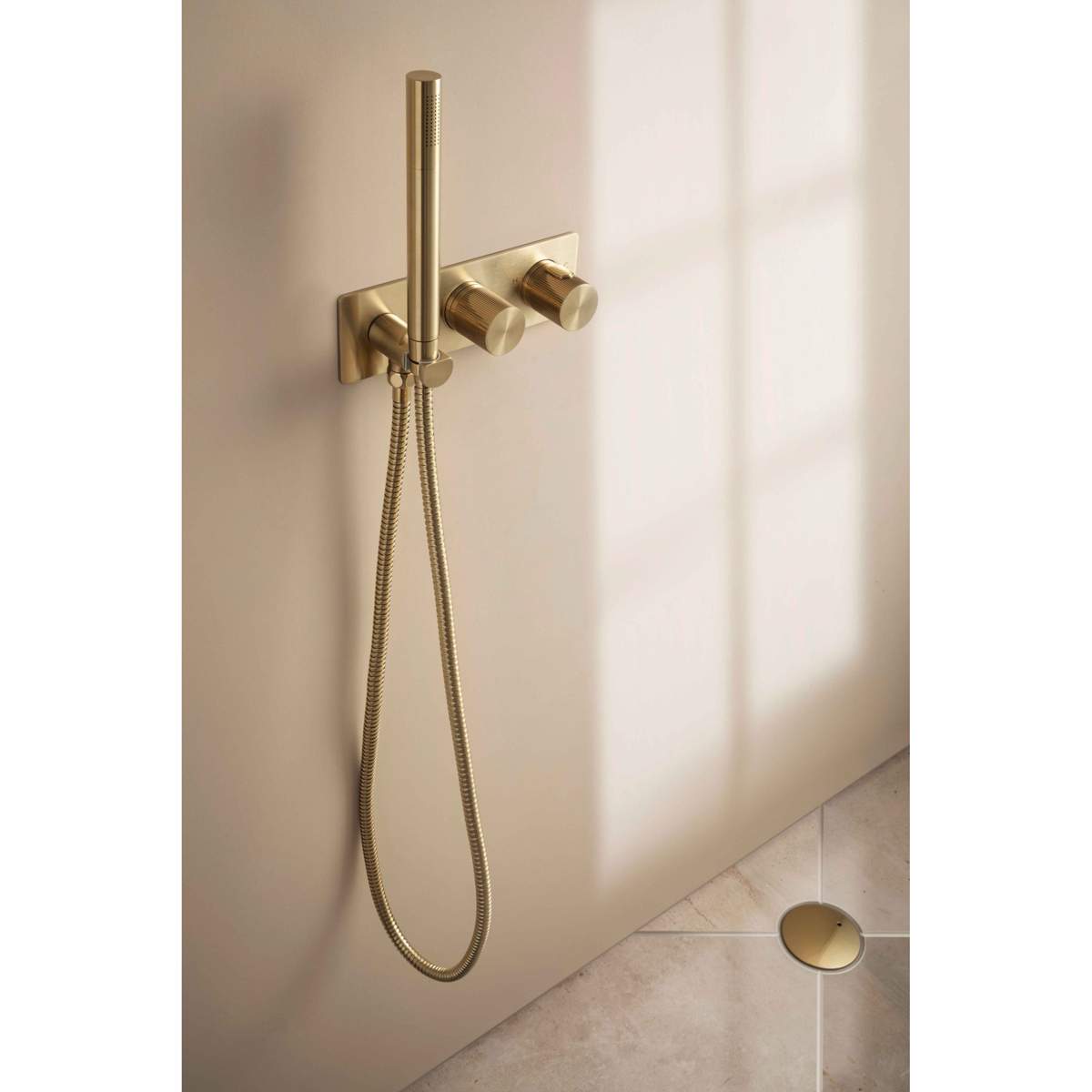 Jtp Evo Brushed Brass Thermostatic Concealed 2 Outlet Shower Valve With Attached Handset 63868bbr 9763