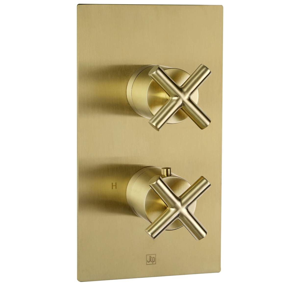 JTP Solex Brushed Brass Thermostatic Concealed 1 Outlet Vertical Shower Valve (6651ABBR)