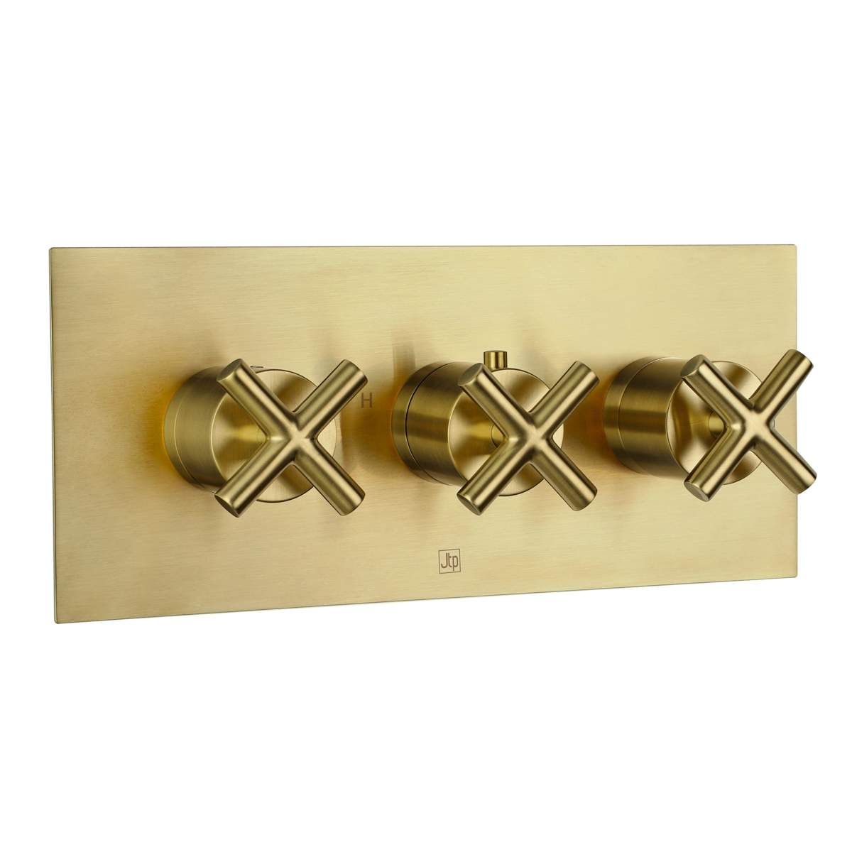 JTP Solex Brushed Brass Thermostatic Concealed 3 Outlet Horizontal Shower Valve (6692ABBR)