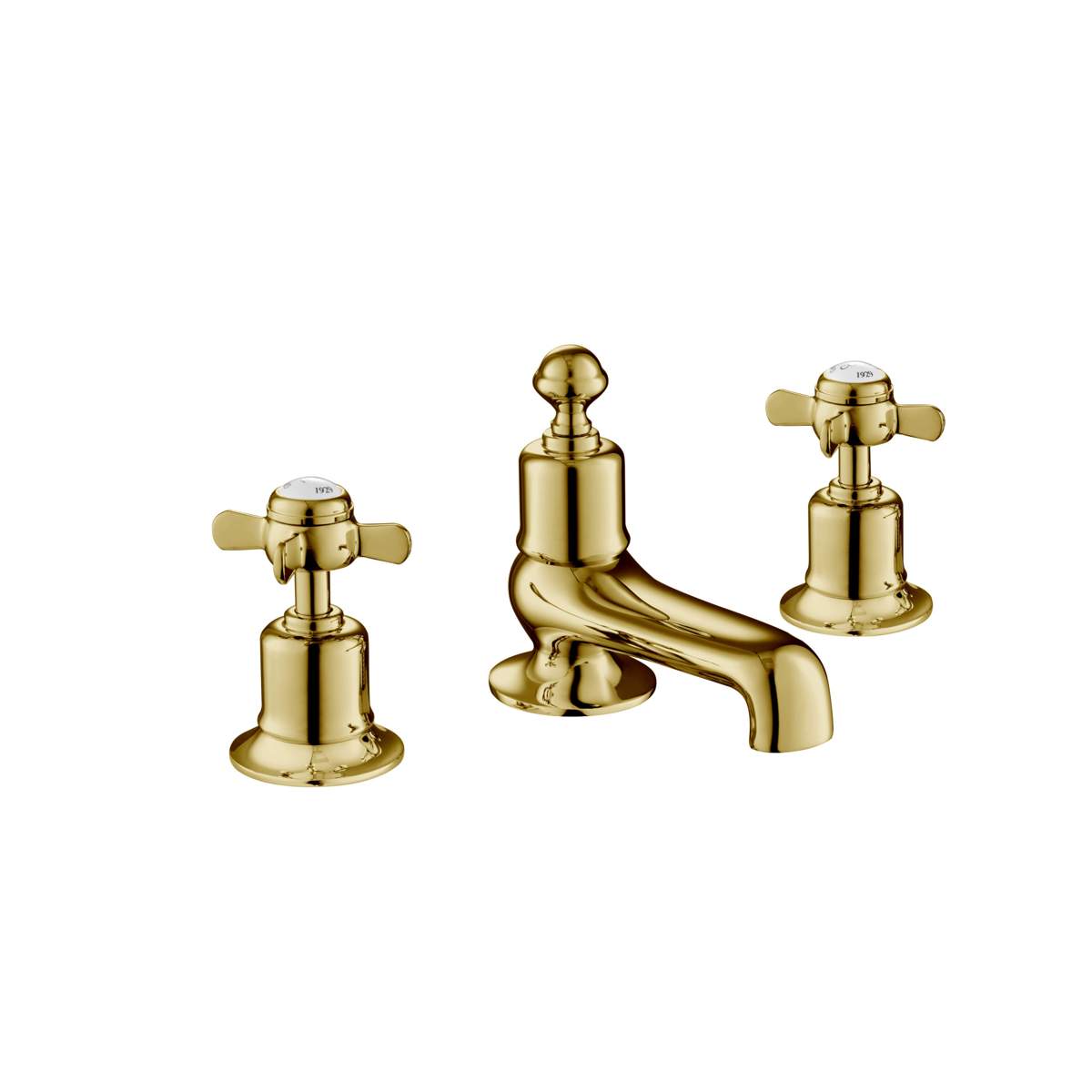 JTP Grosvenor Pinch Antique Brass Edition 3 Hole Deck Mounted Bath Filler (98095G)