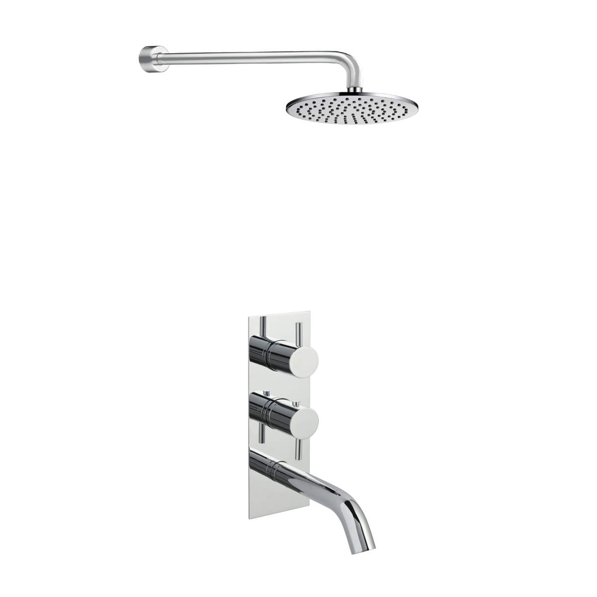 JTP Round Thermostat Bath Shower Filler with Overhead Shower (COM048)