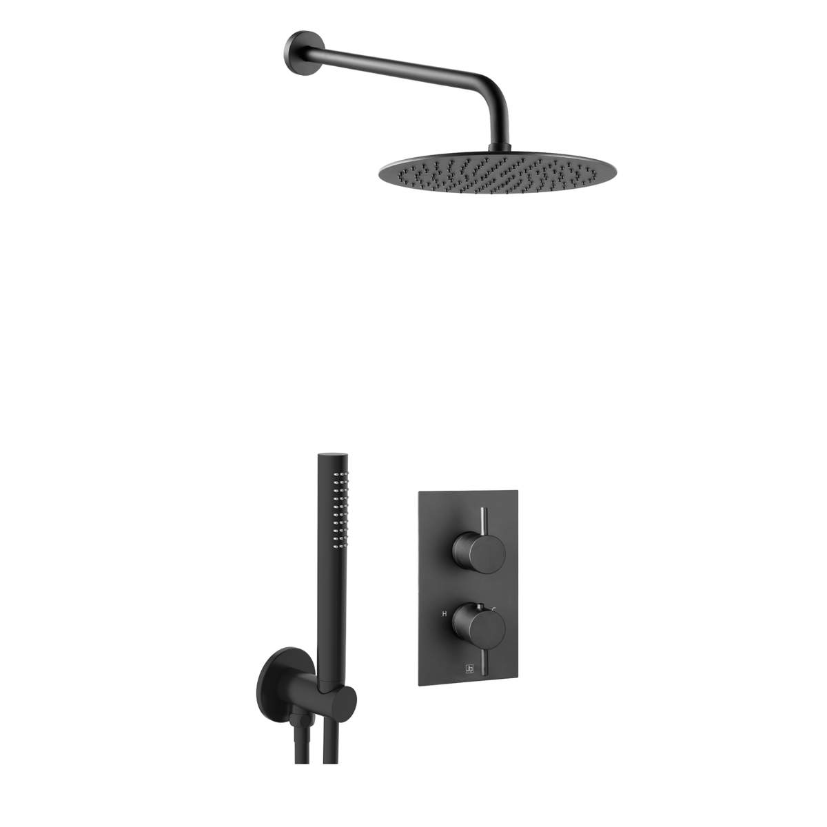 JTP Vos Matt Black 2 Outlet Shower Combination1 (COM074)