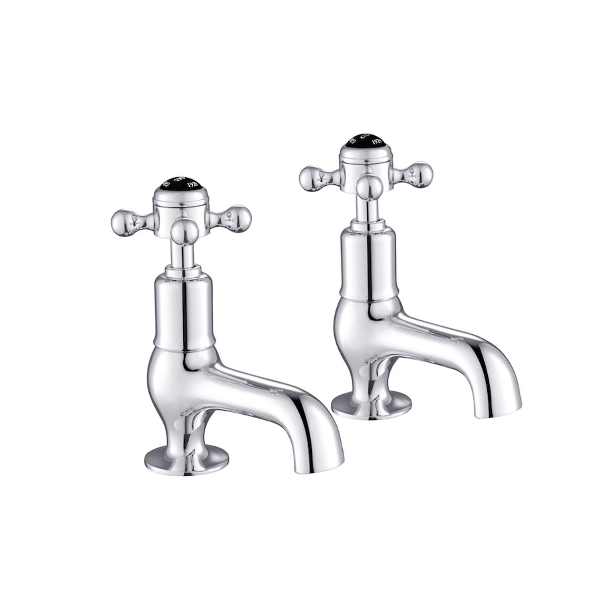 JTP Grosvenor Black Cross Cloakroom Basin Taps (GB76025)