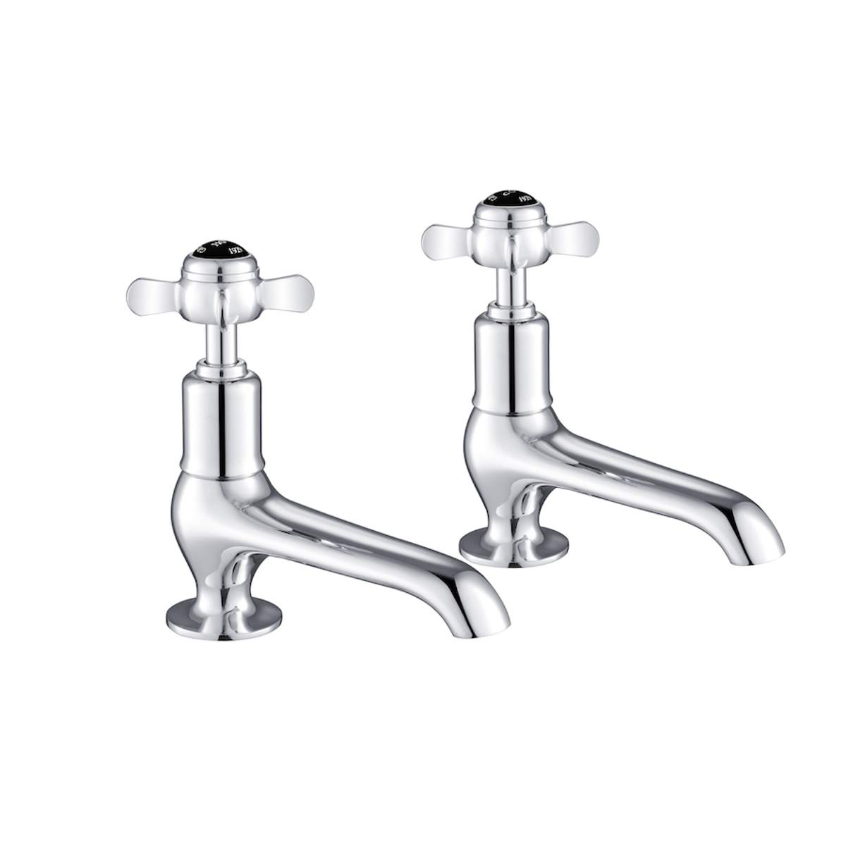 JTP Grosvenor Pinch Black Edition Long Nose Basin Taps (GB98011)