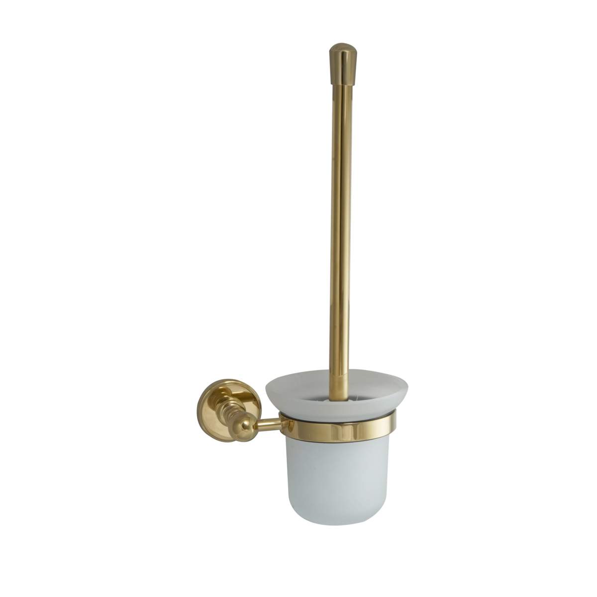 JTP Grosvenor Cross Antique Brass Edition Wall Mounted Toilet Brush Frosted Glass (GR165G)
