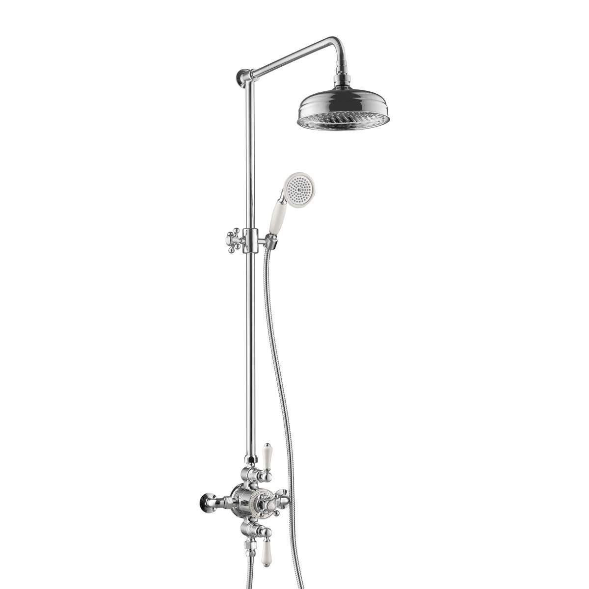 JTP Grosvenor Cross Chrome Exposed Thermostatic Valve with Riser and Kit (GRO819CH)