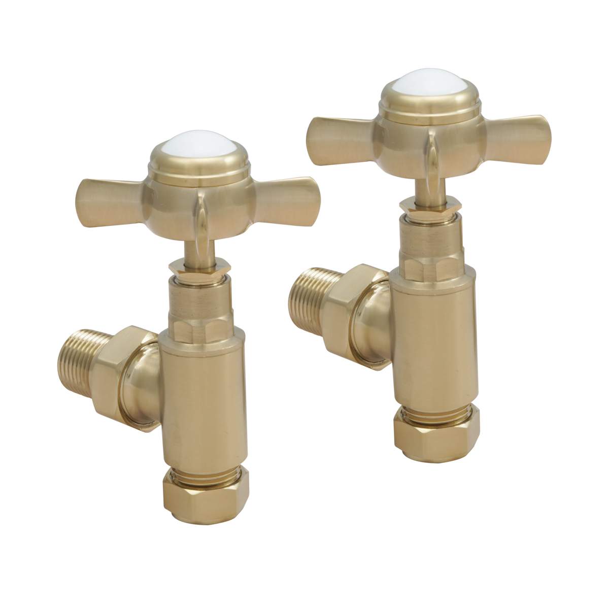 JTP Grosvenor Angled Radiator Valve Brushed Brass (GRRVABBR)