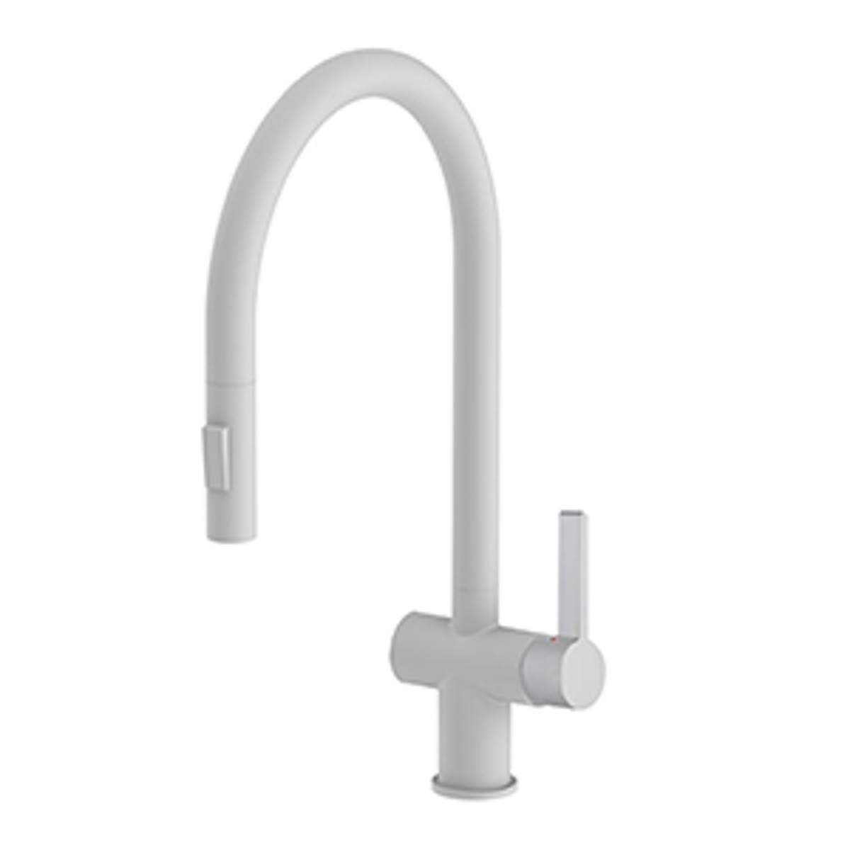 JTP Vos Matt White Single Lever Pull-Out Sink Mixer (MW127)